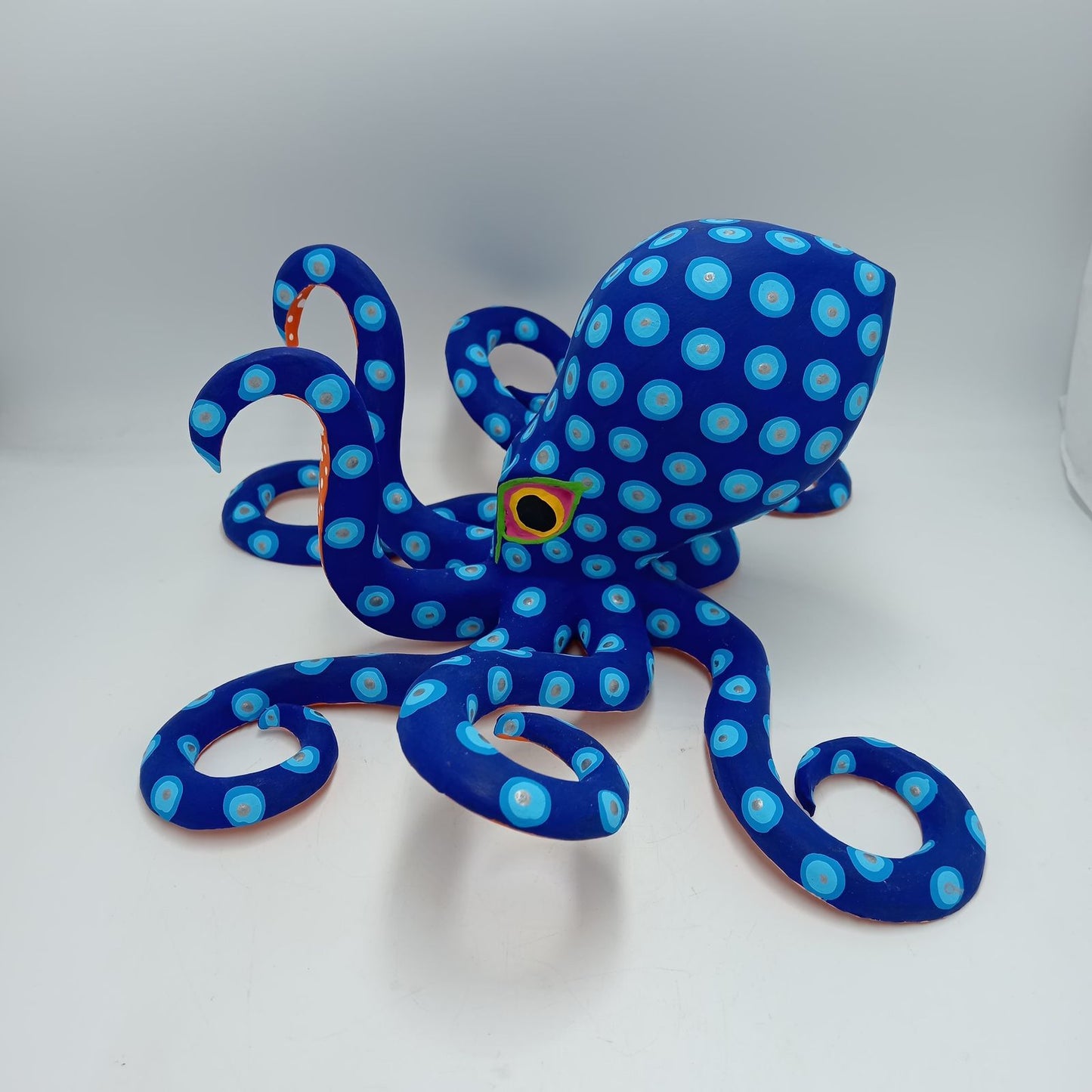 Wood Carving Hand Made Octopus By Armando Jimenez PP7719