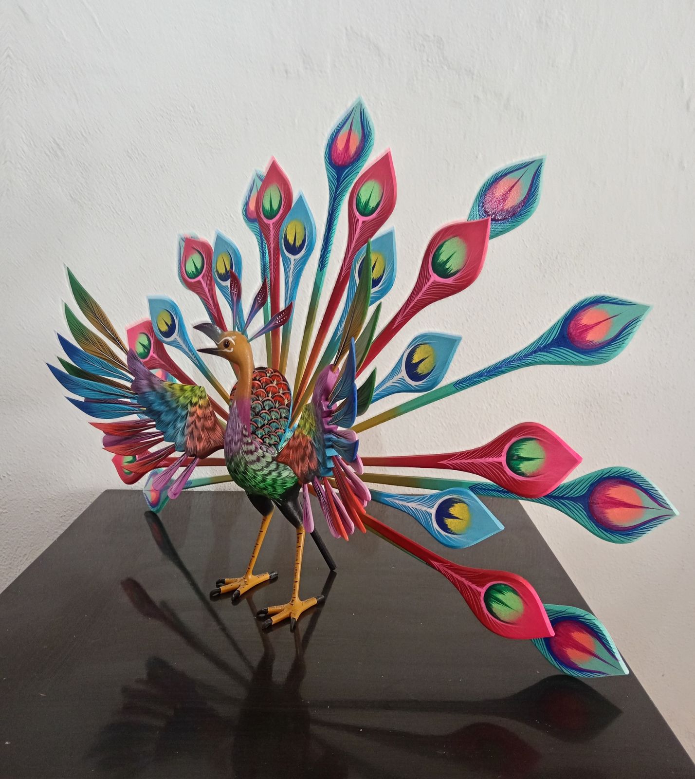 Oaxacan Wood Carving Peacock, By Victor Aguilar  PP8006