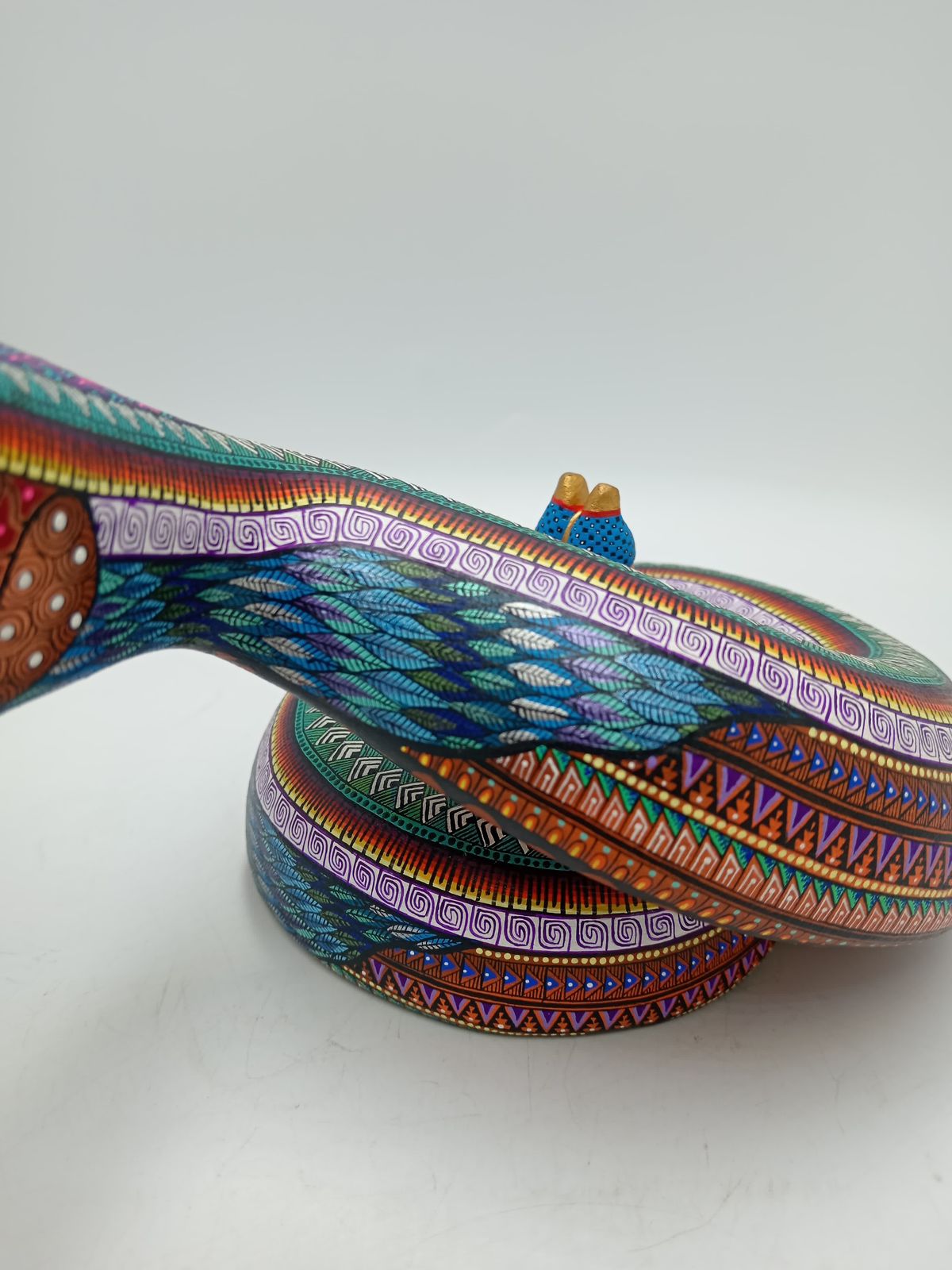Oaxacan Wood Carving Snake by Manuel Cruz Prudencio PP8053