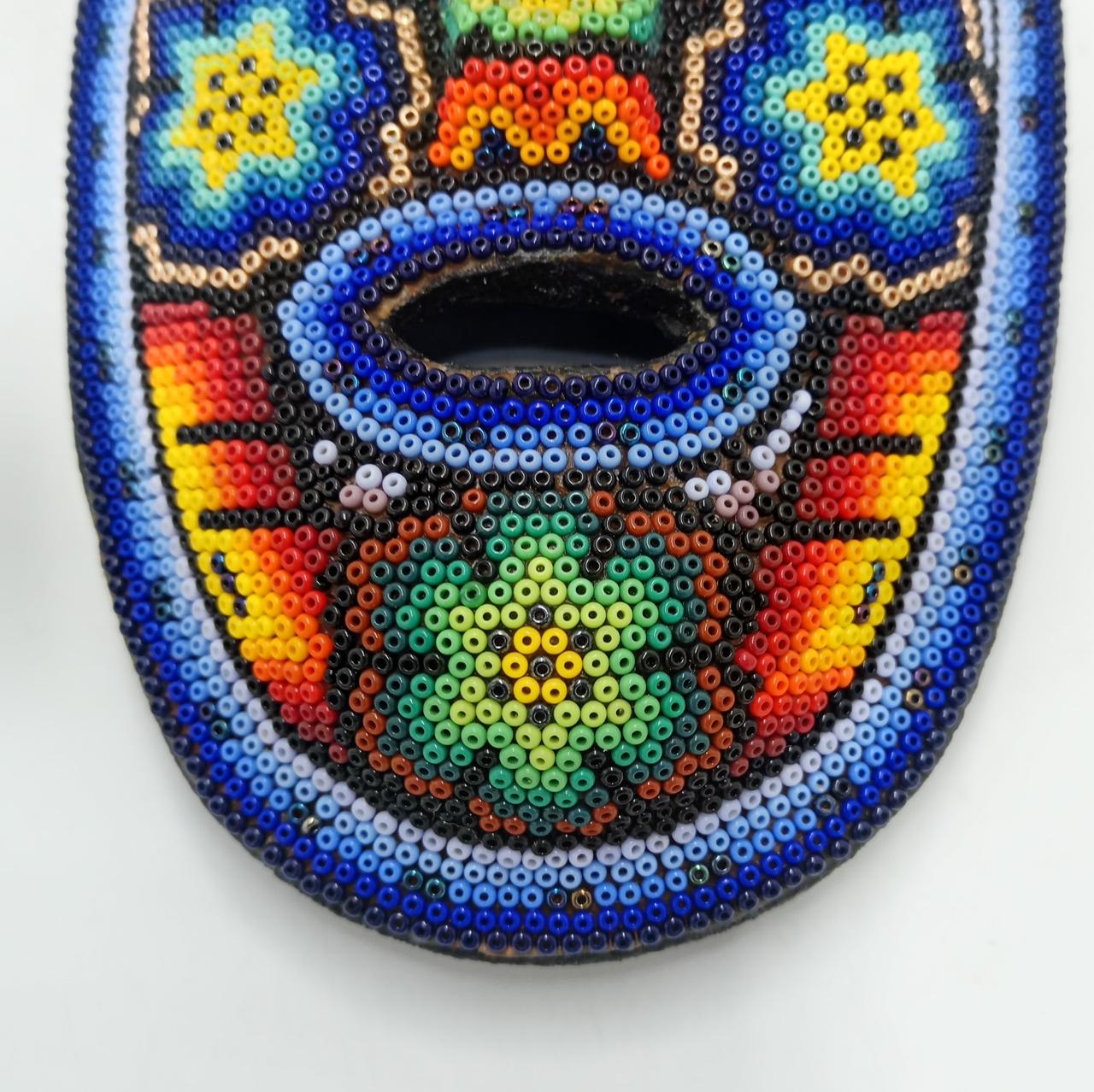 Mexican Huichol Hand Beaded Mask By Honorio Villa Lopez PP8092
