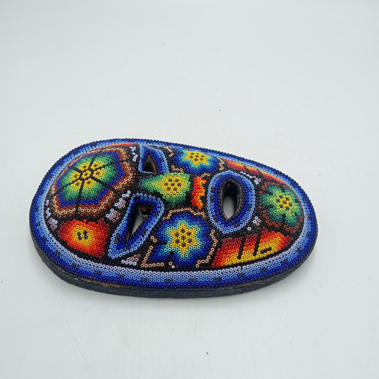 Mexican Huichol Hand Beaded Mask By Honorio Villa Lopez PP8092