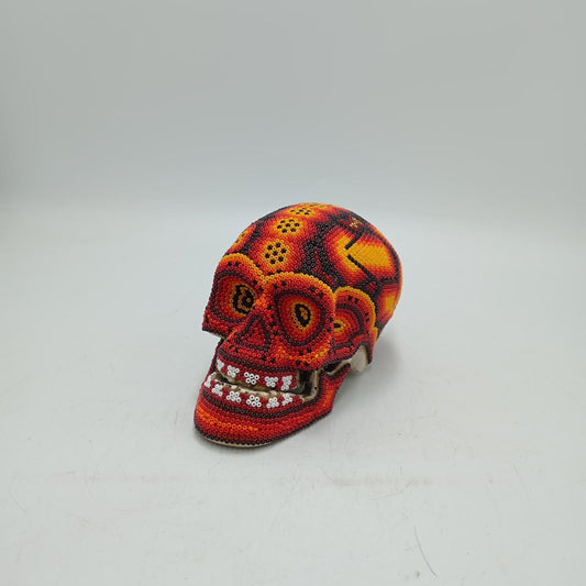 Huichol Hand Beaded Human Skull By Mayola Villa Lopez PP8118