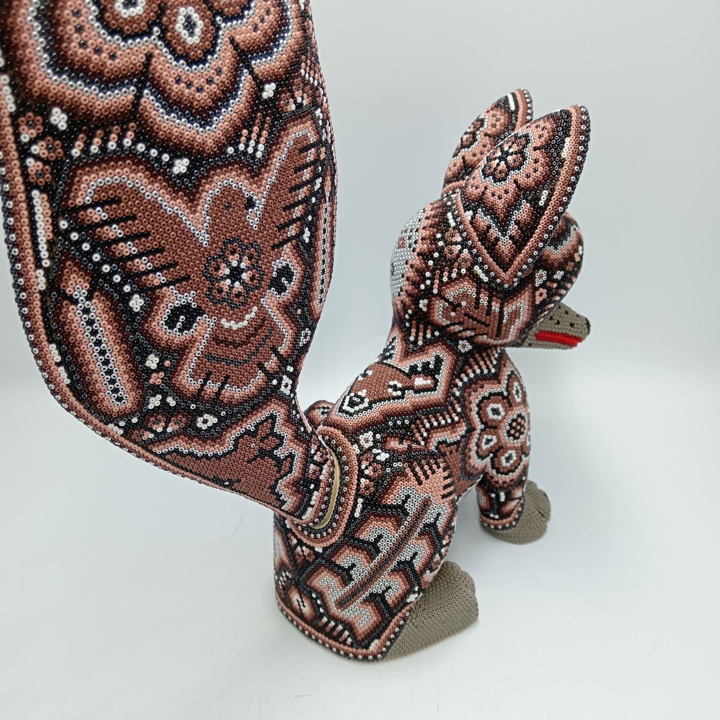 Mexican Huichol Hand Beaded Art, Fox By Isandro Villa Lopez PP8175