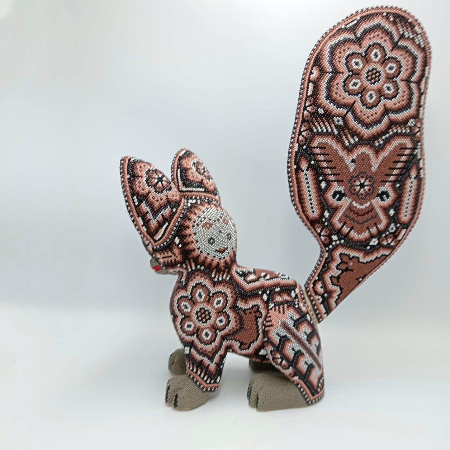 Mexican Huichol Hand Beaded Art, Fox By Isandro Villa Lopez PP8175