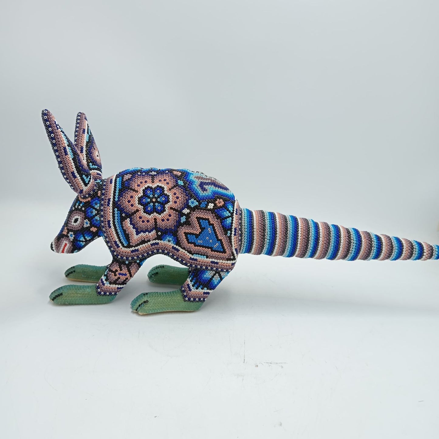 Mexican Huichol Hand Beaded Art, Armadillo By Isandro Villa Lopez PP8177