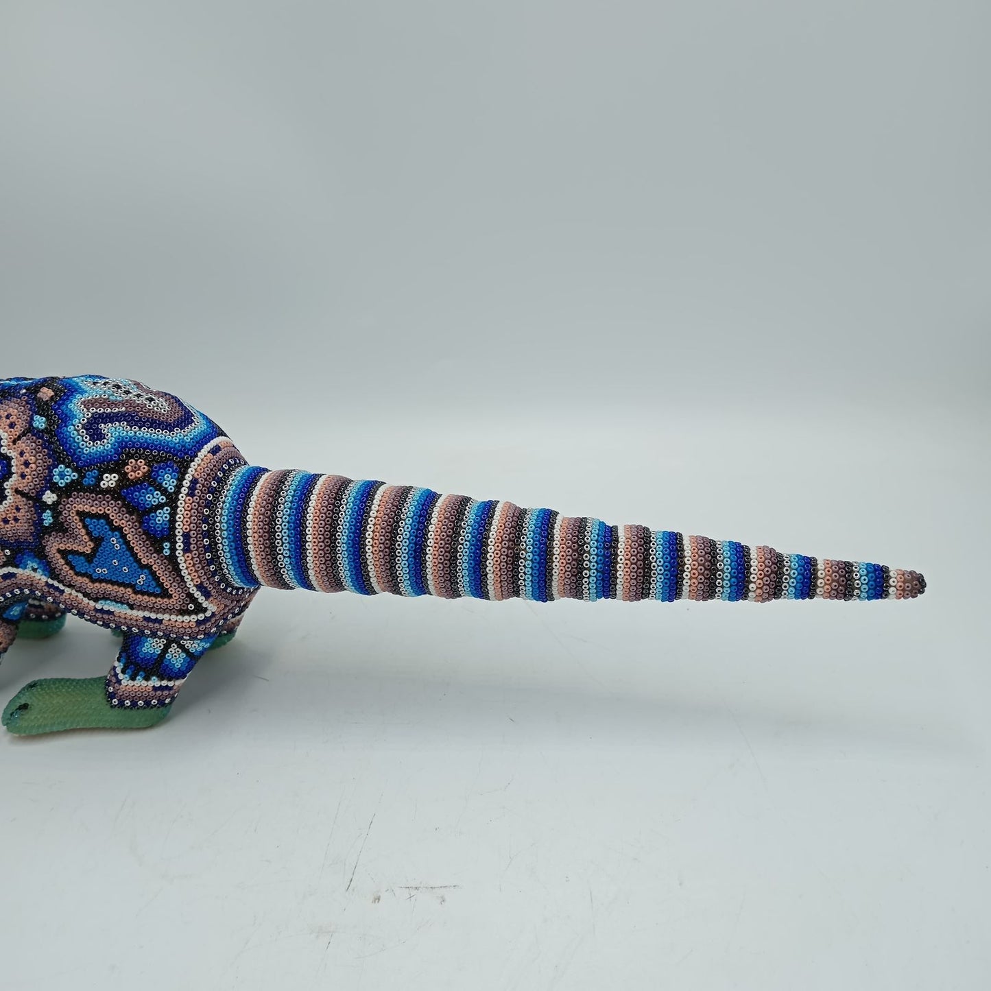 Mexican Huichol Hand Beaded Art, Armadillo By Isandro Villa Lopez PP8177