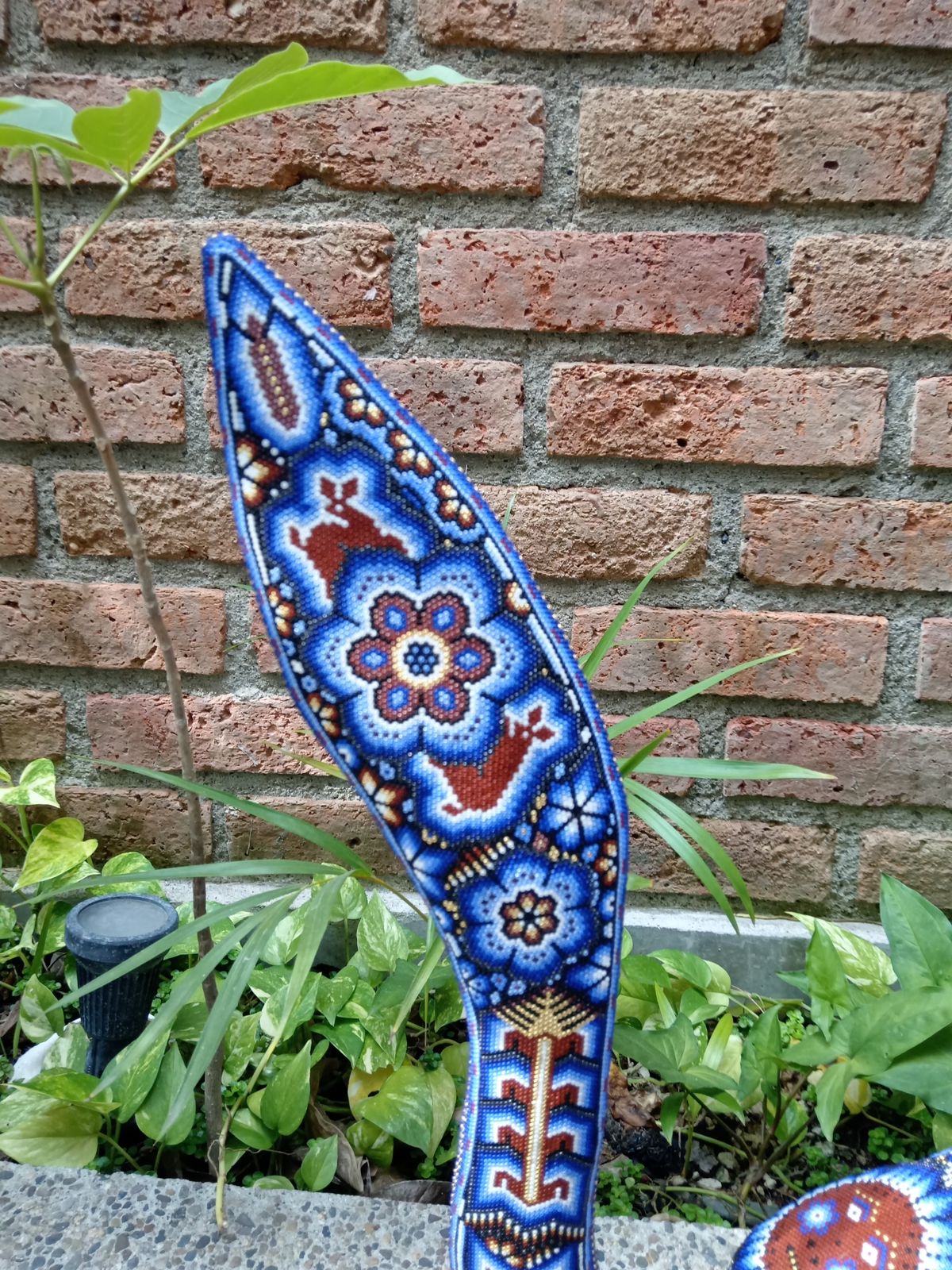 Mexican Huichol Hand Beaded Art, Coyote By Isandro Villa Lopez PP8178