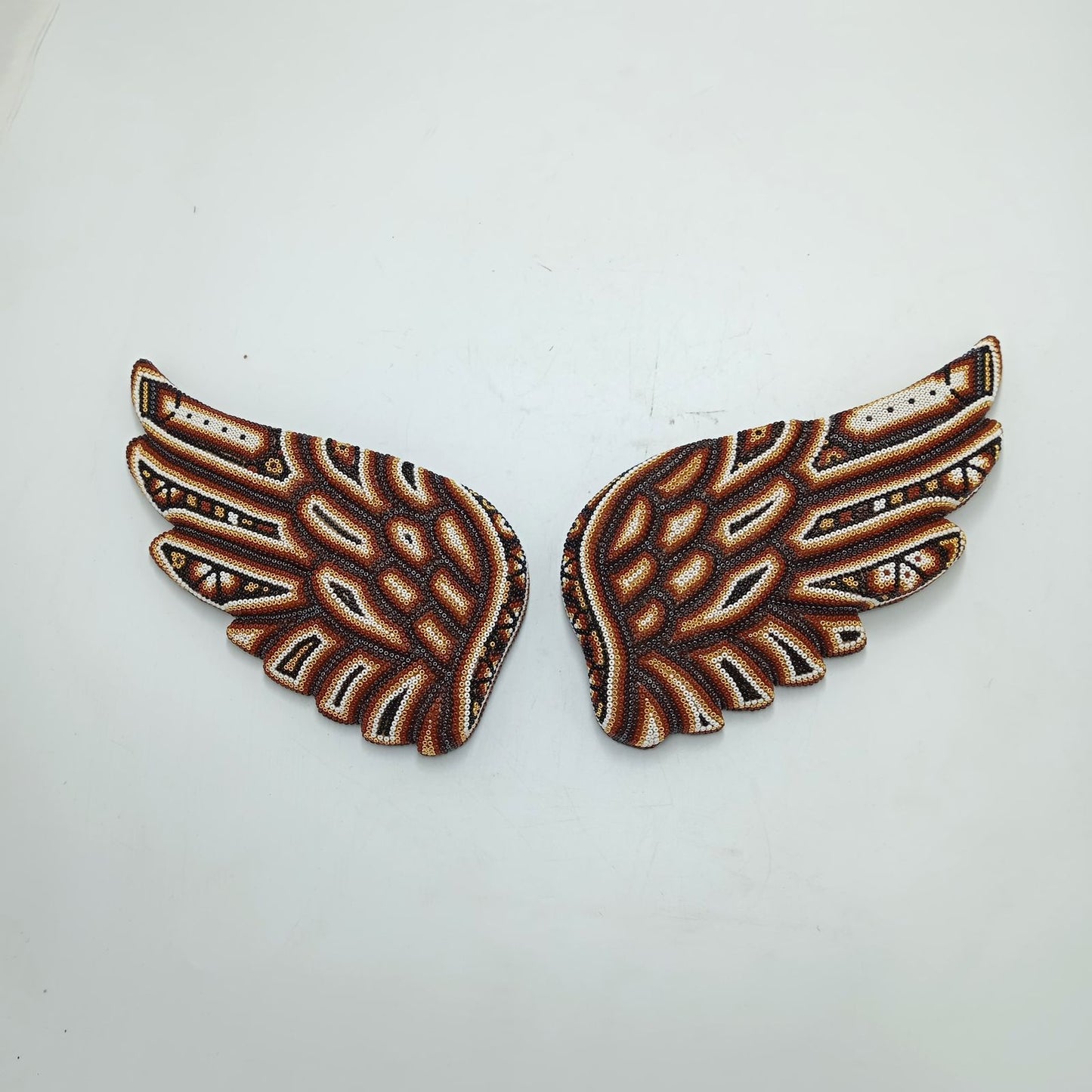 Mexican Huichol Hand Beaded Art, Pair of Wings By Isandro Villa Lopez PP8181