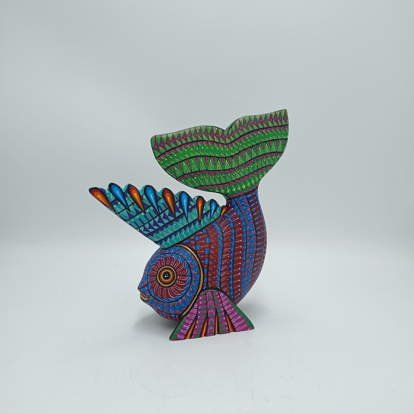 Mexican Oaxacan Wood Carving Fish By Ivan Fuentes PP8194