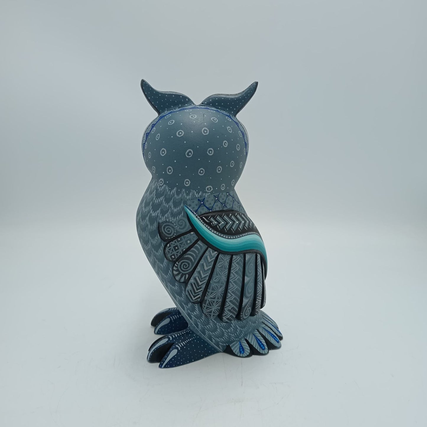 Mexican Oaxacan Wood Carving Owl By Julia Fuentes PP8218