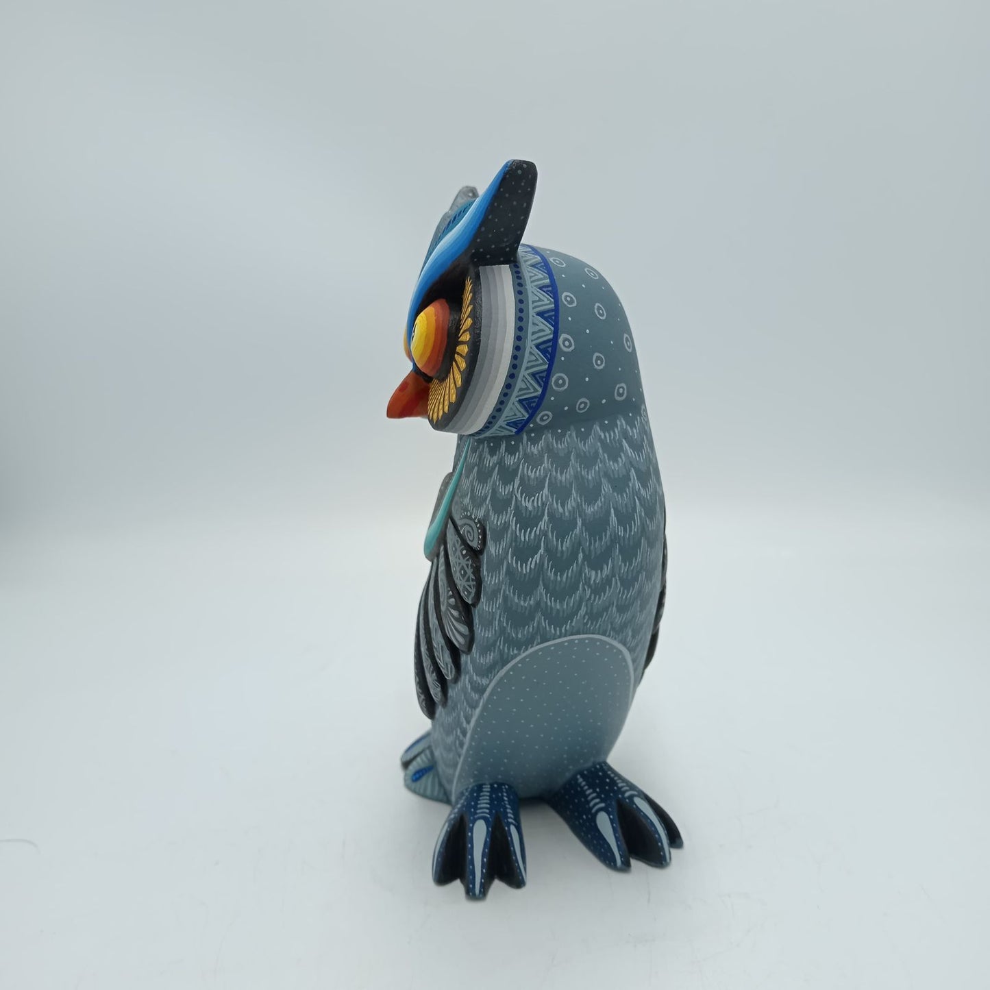 Mexican Oaxacan Wood Carving Owl By Julia Fuentes PP8218