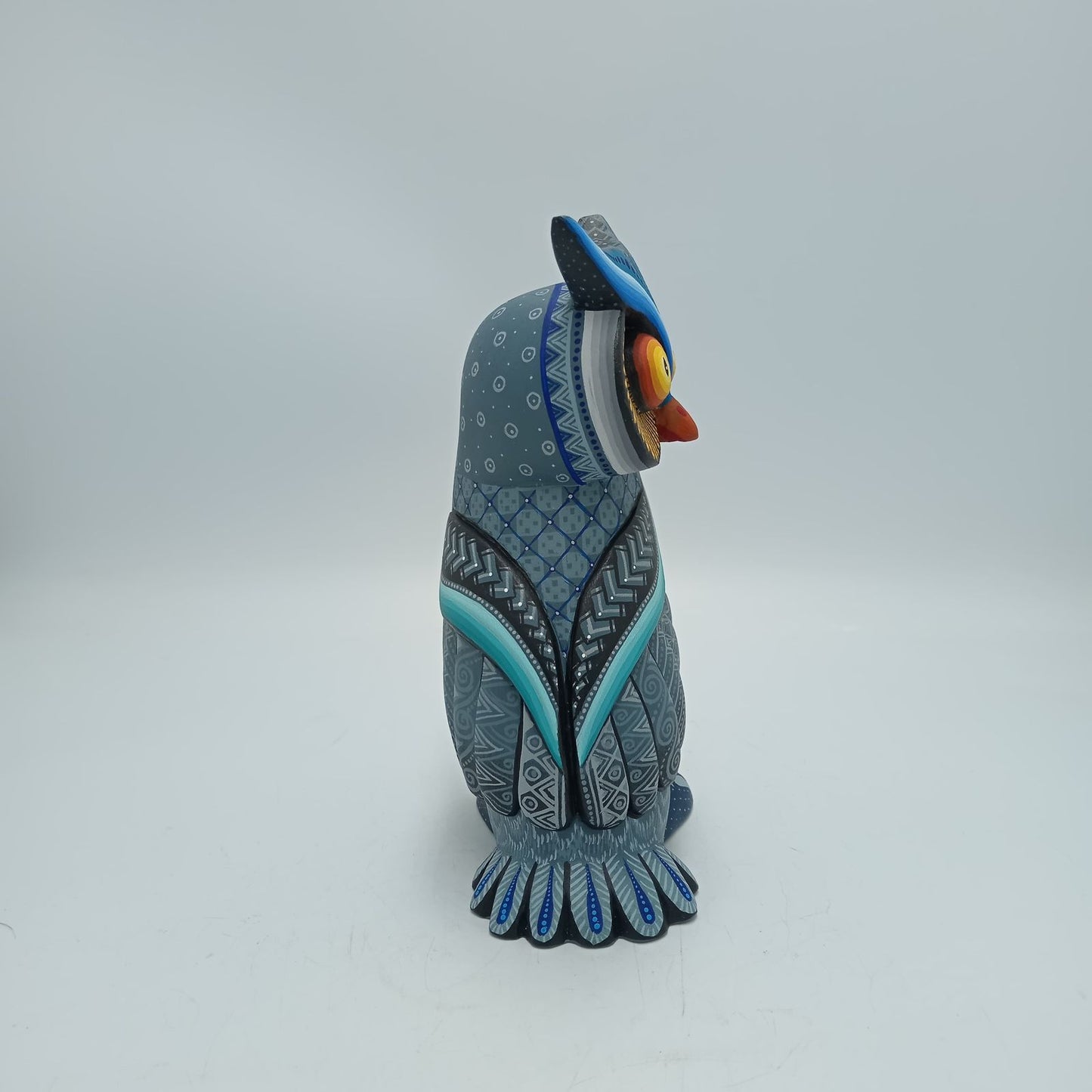 Mexican Oaxacan Wood Carving Owl By Julia Fuentes PP8218