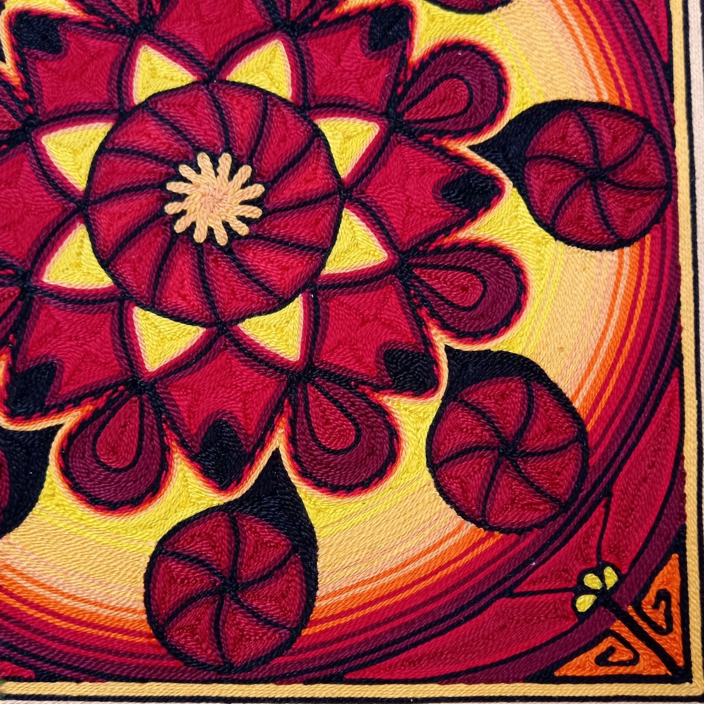 Huichol Yarn Painting Mexican Folk Art By Alfredo Meraz Reyna PP8219