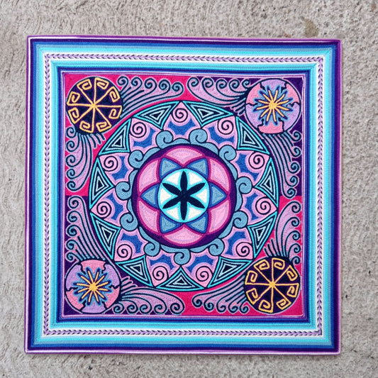 Huichol Yarn Painting Mexican Folk Art By Alfredo Meraz Reyna PP8225