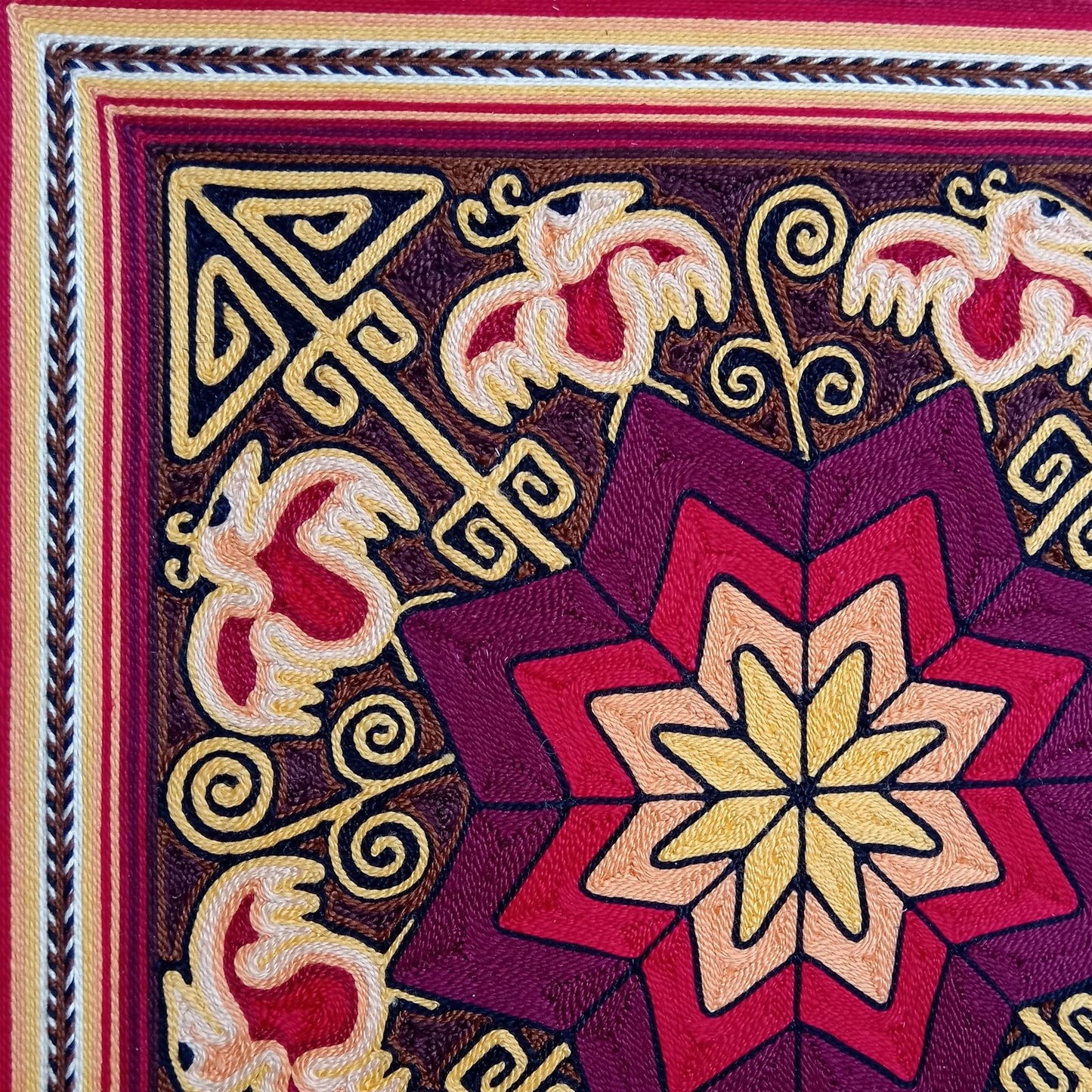 Huichol Yarn Painting Mexican Folk Art By Alfredo Meraz Reyna PP8227