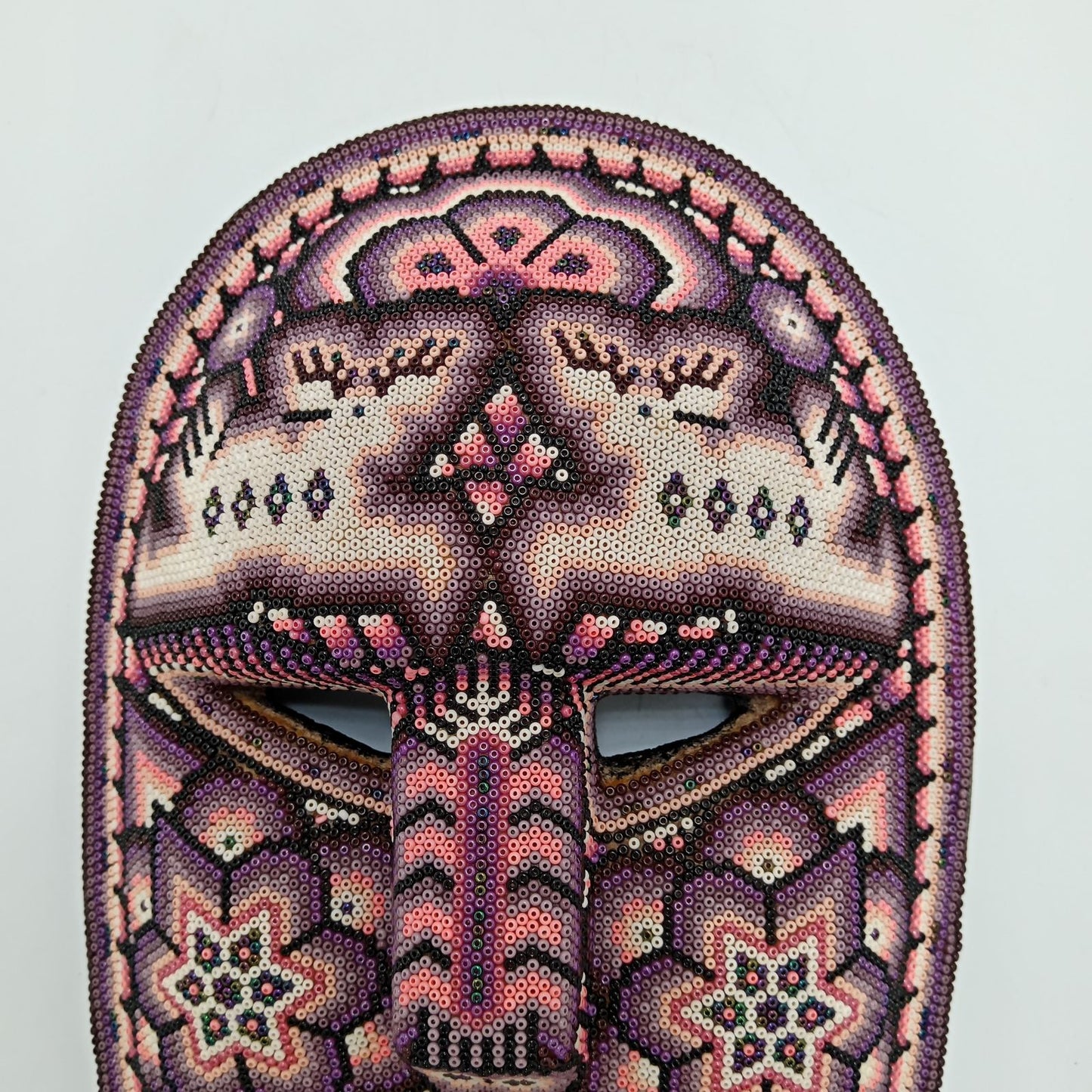 Mexican Huichol Hand Beaded Mask By Octaviano Villa Lopez PP8280