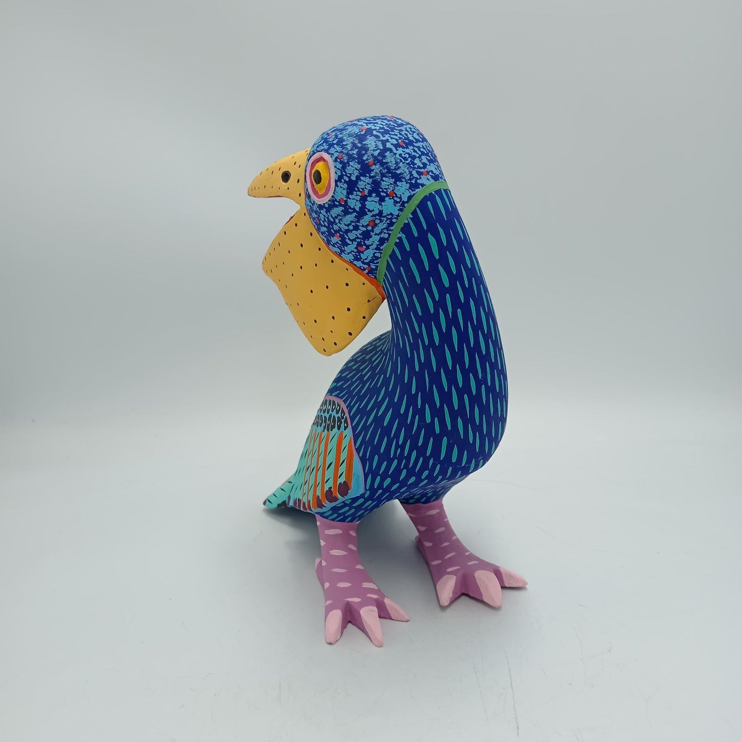 Wood Carving Hand Made Pelican By Armando Jimenez PP8310