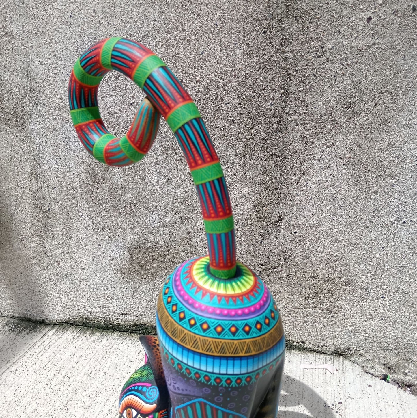 Mexican Oaxacan Wood Carving Cat By Julia Fuentes PP8331