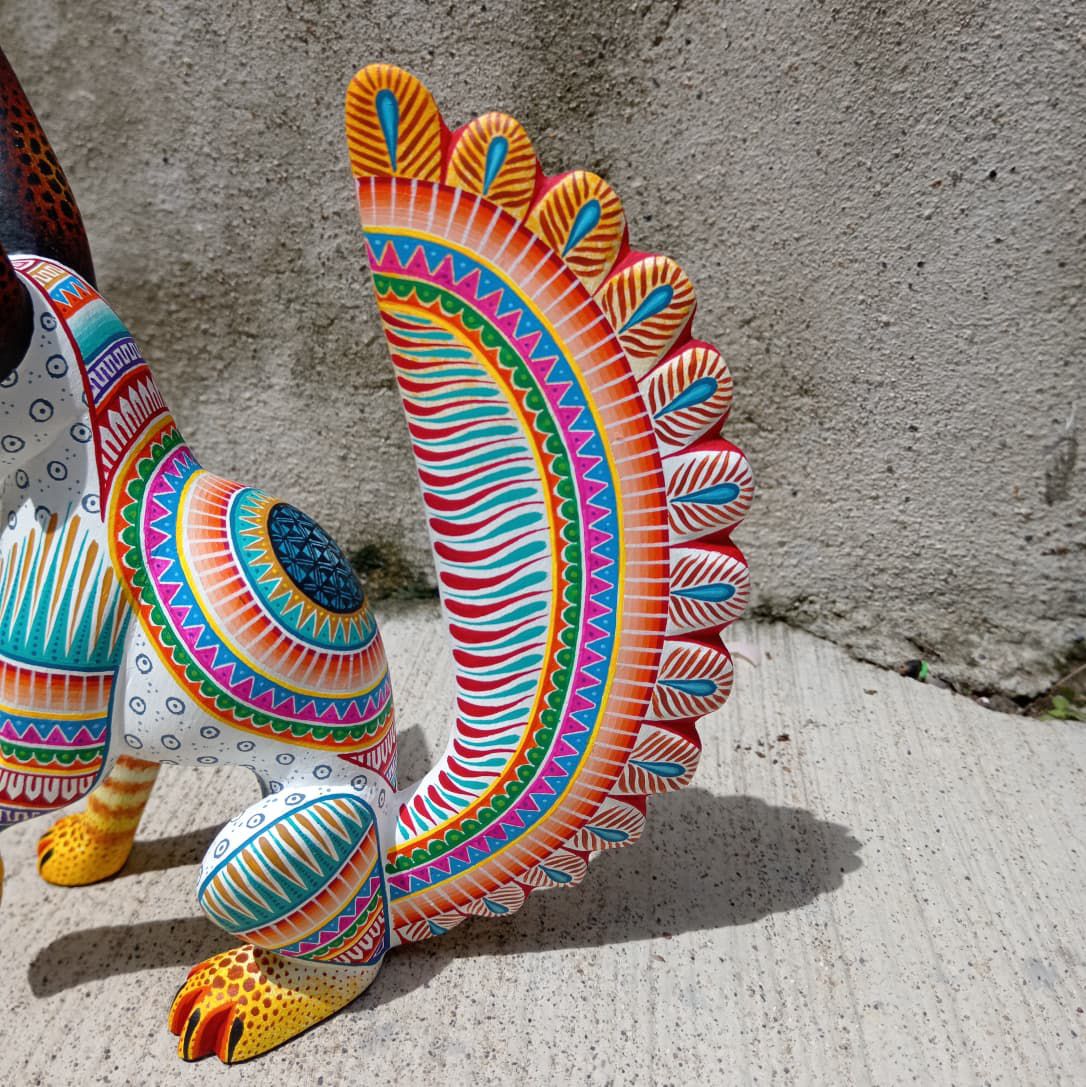 Mexican Oaxacan Wood Carving Fox By Julia Fuentes PP8332