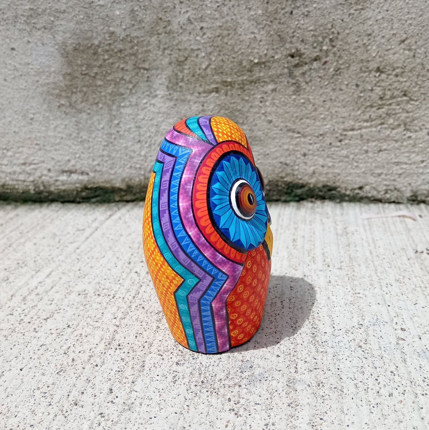 Mexican Oaxacan Wood Carving Owl By Julia Fuentes PP8334