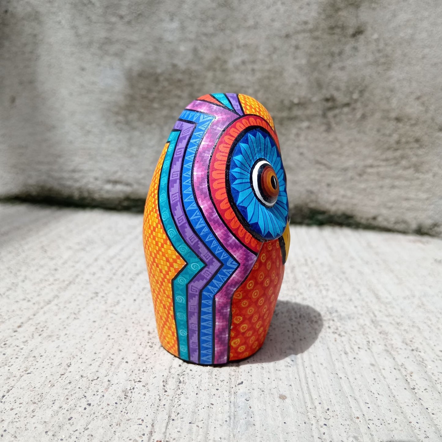 Mexican Oaxacan Wood Carving Owl By Julia Fuentes PP8334