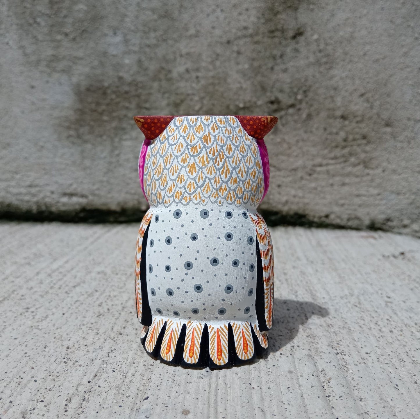 Mexican Oaxacan Wood Carving Owl By Julia Fuentes PP8335