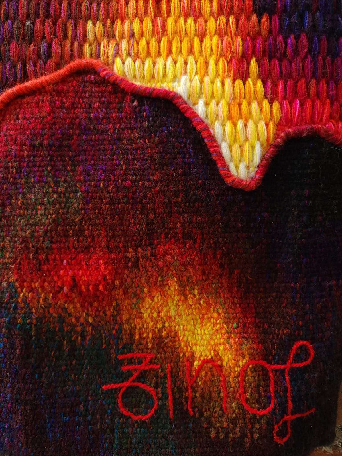 Hand Woven Alpaca Fiber Tapestry " Musicians Of The Wind" By Constantino Laura PP8373
