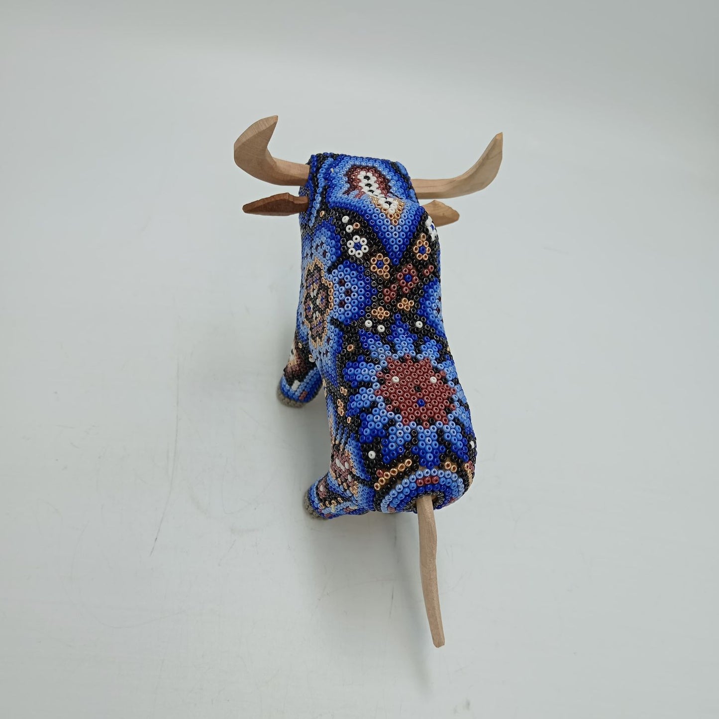 Mexican Huichol Hand Beaded Buffalo By Isandro Villa Lopez PP8447