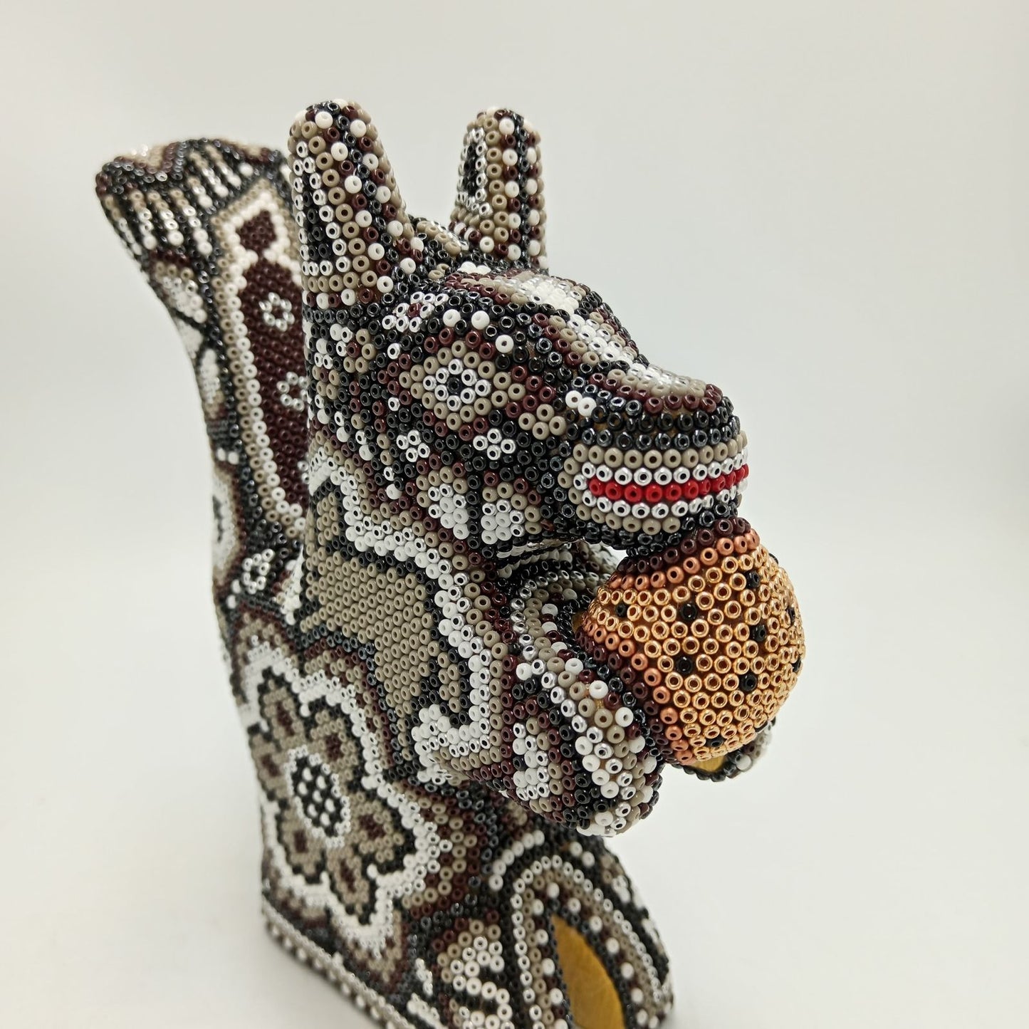 Mexican Huichol Hand Beaded Squirrel By Isandro Villa Lopez PP8451