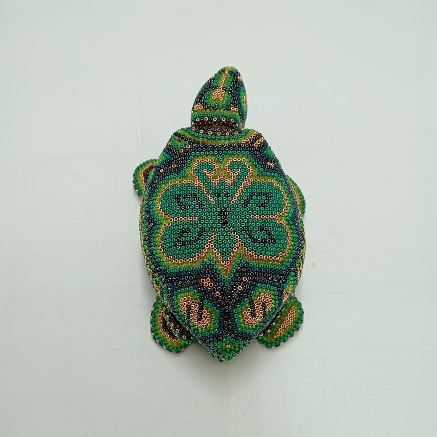 Mexican Huichol Hand Beaded Turtle Jeweler By Isandro Villa Lopez PP8453