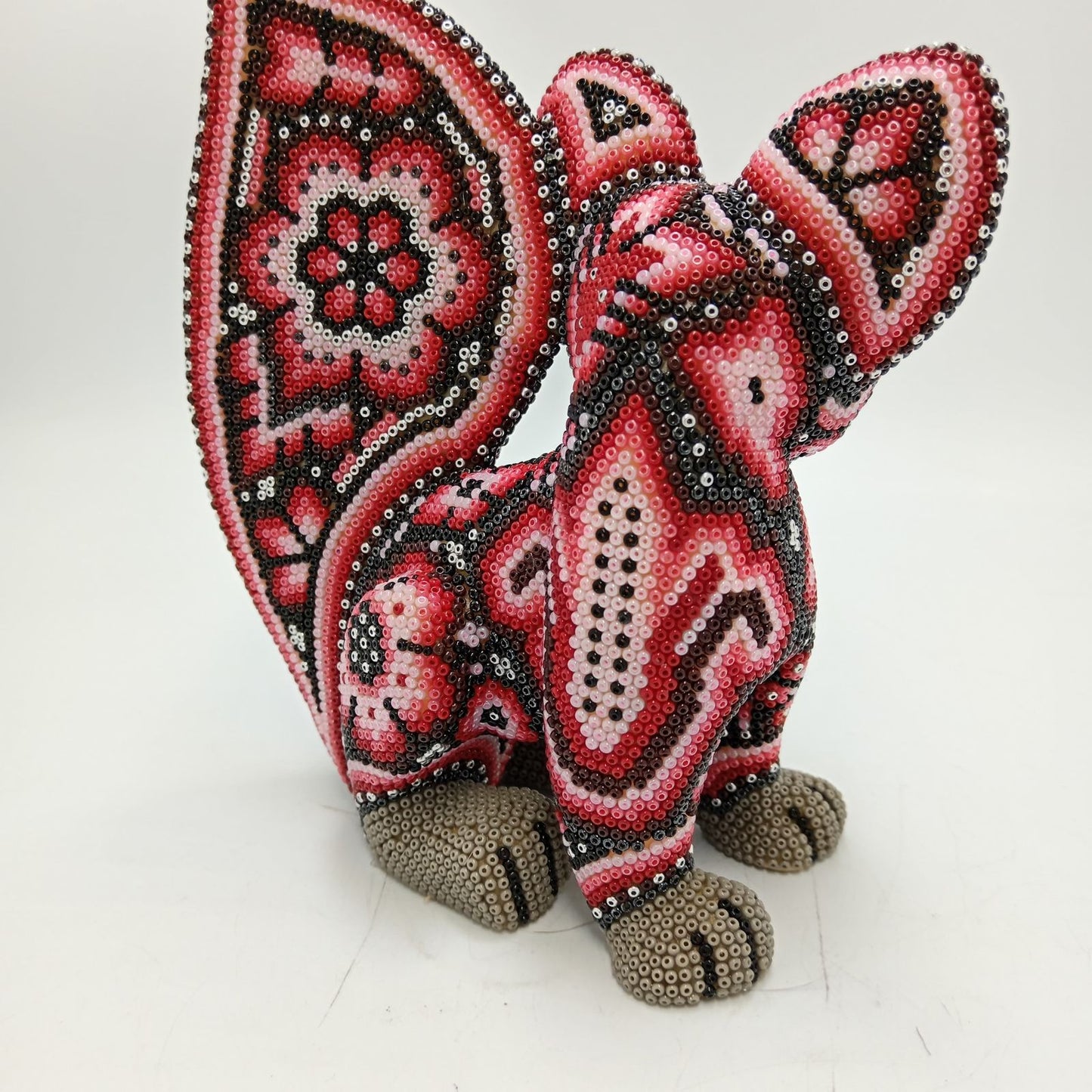 Mexican Huichol Hand Beaded Fox By Isandro Villa Lopez PP8455