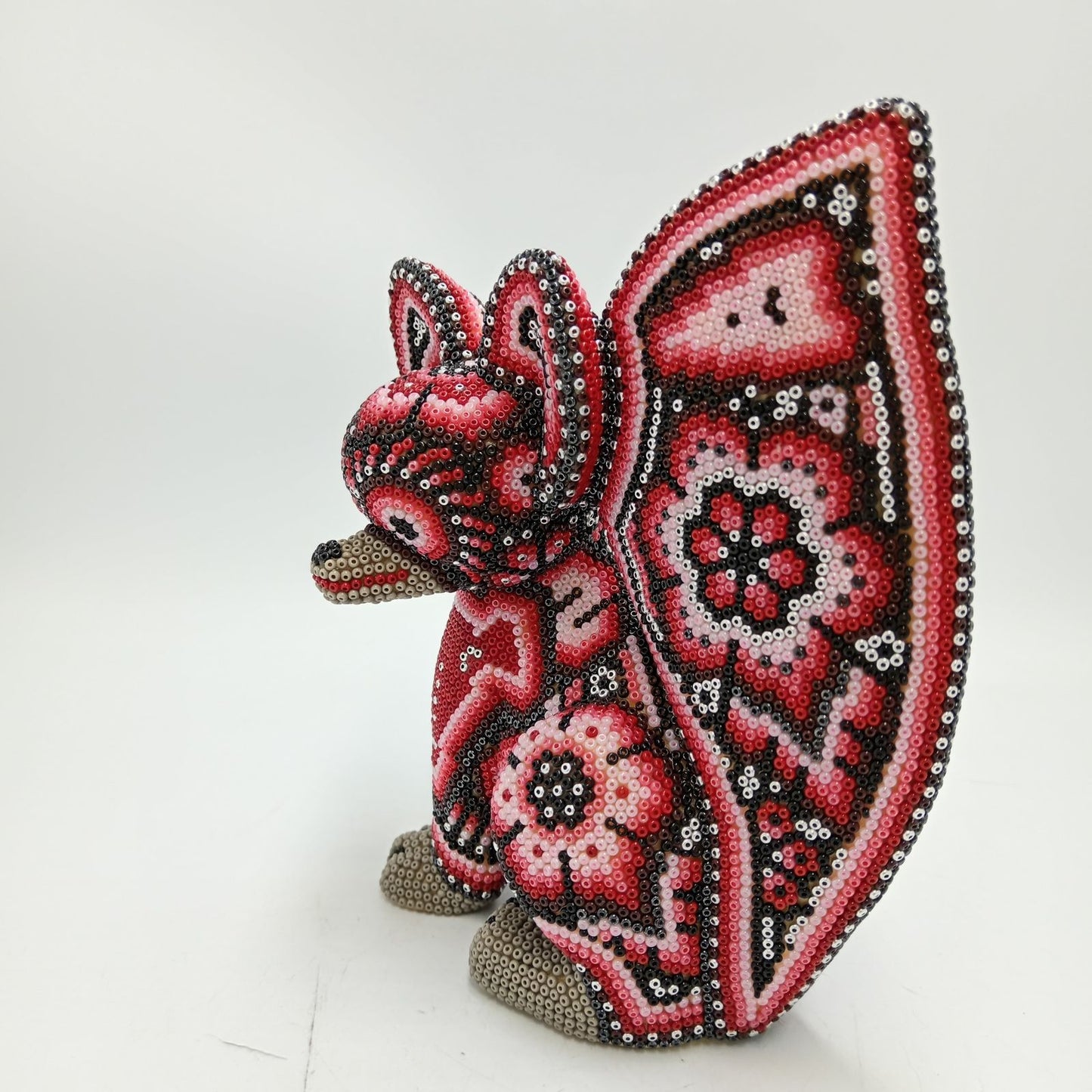 Mexican Huichol Hand Beaded Fox By Isandro Villa Lopez PP8455
