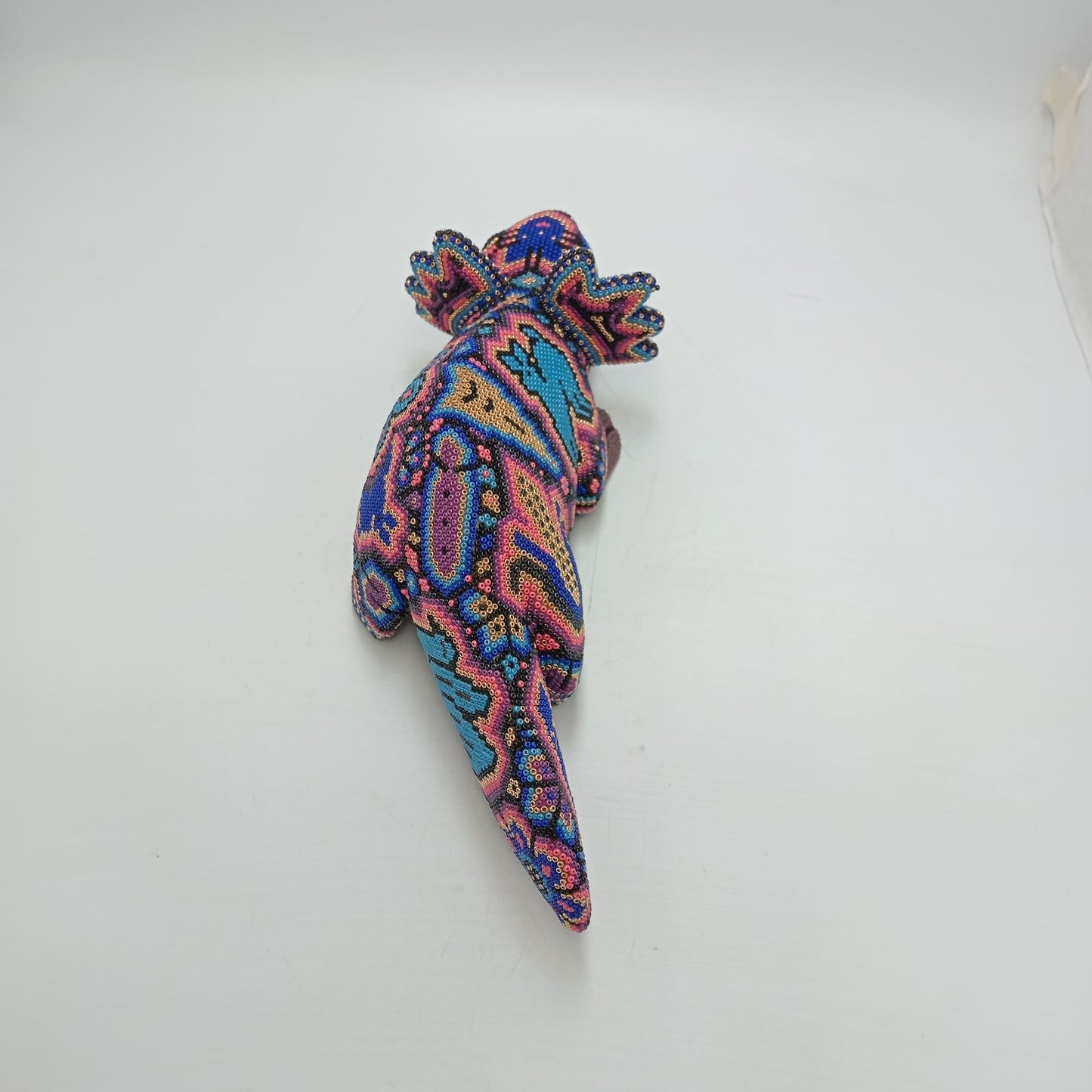 Mexican Huichol Hand Beaded Axolot By Isandro Villa Lopez PP8457