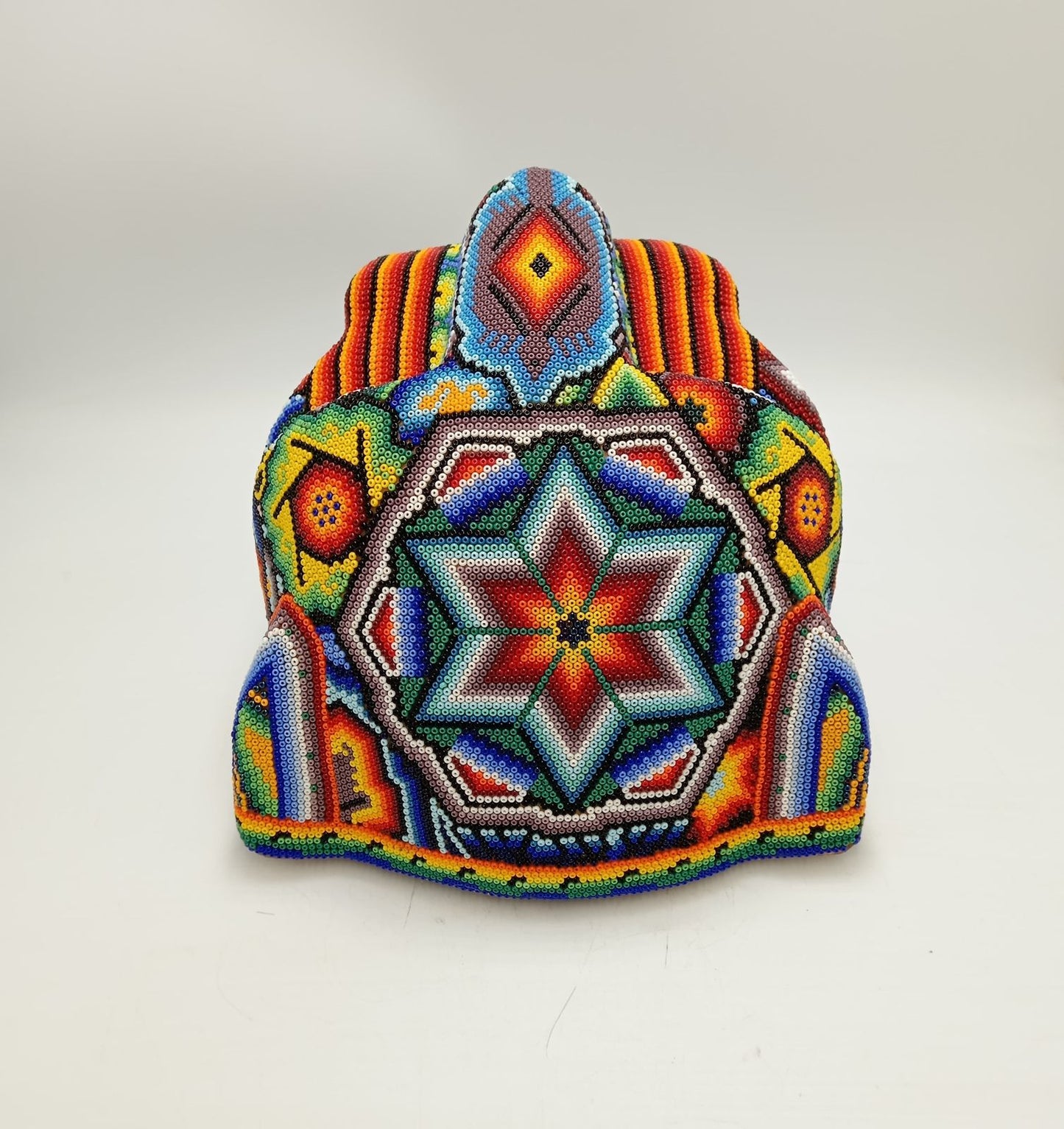 Huichol Hand Beaded Jaguar Head Jesus Jimenez  PP8466