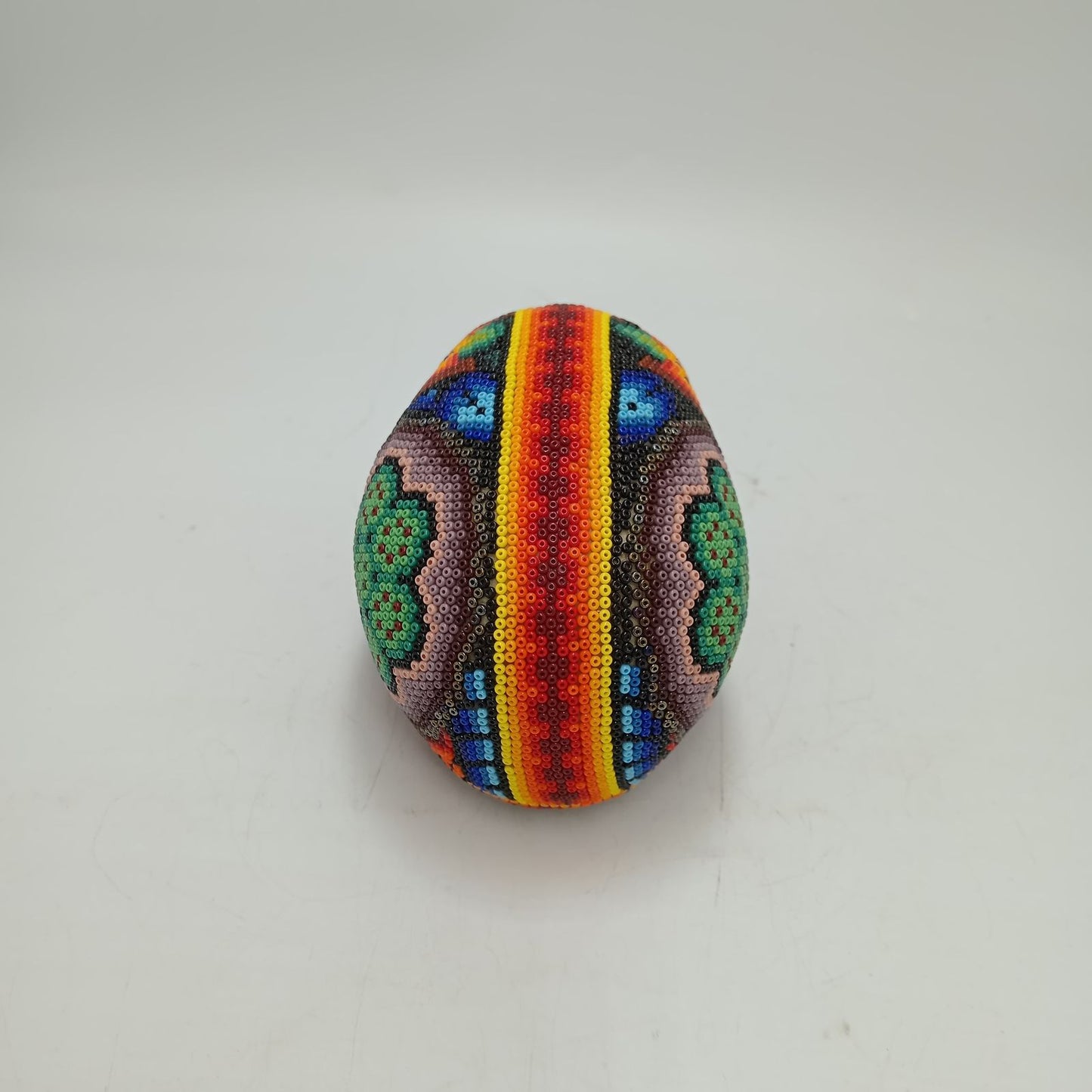 Huichol Hand Beaded Human Skull By Honorio Villa Lopez PP8494