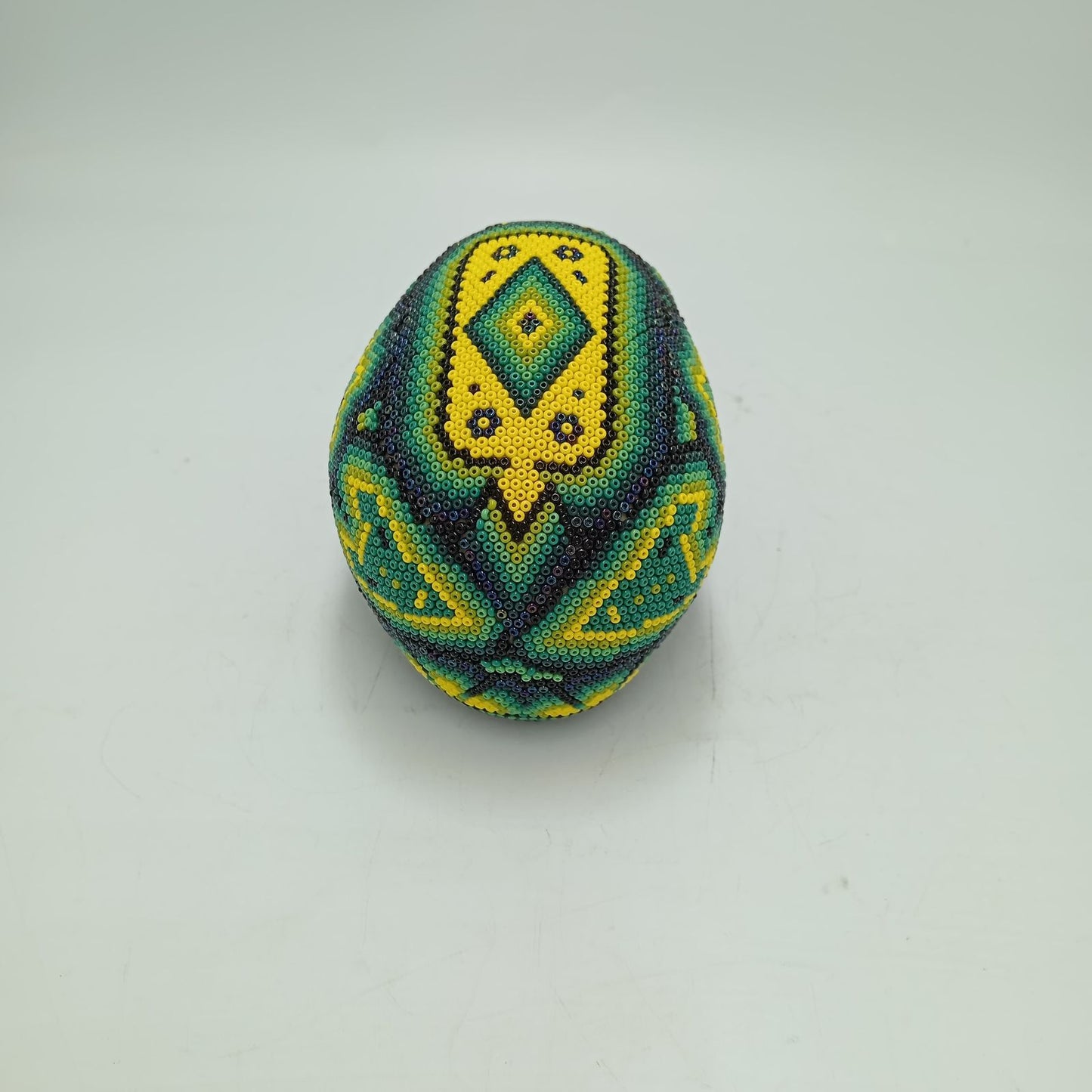 Huichol Hand Beaded Human Skull By Honorio Villa Lopez PP8495