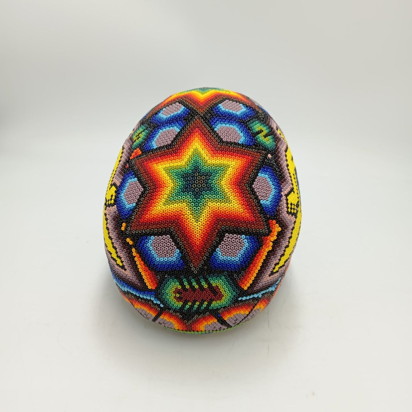 Huichol Hand Beaded Human Skull By Honorio Villa Lopez PP8500