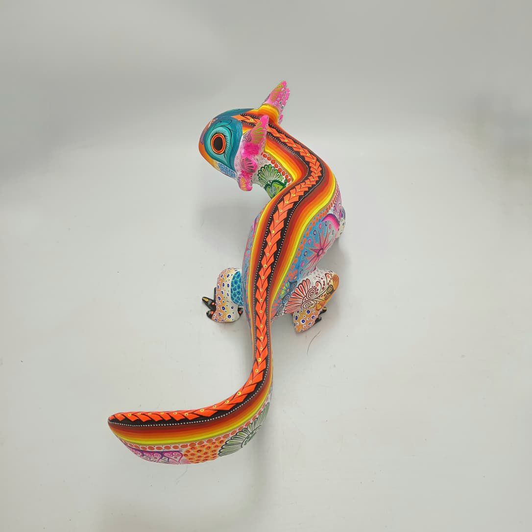 Mexican Folk Art Oaxacan Wood Carving Alebrije Hand Made, Axolote By Luis Sosa PP8502