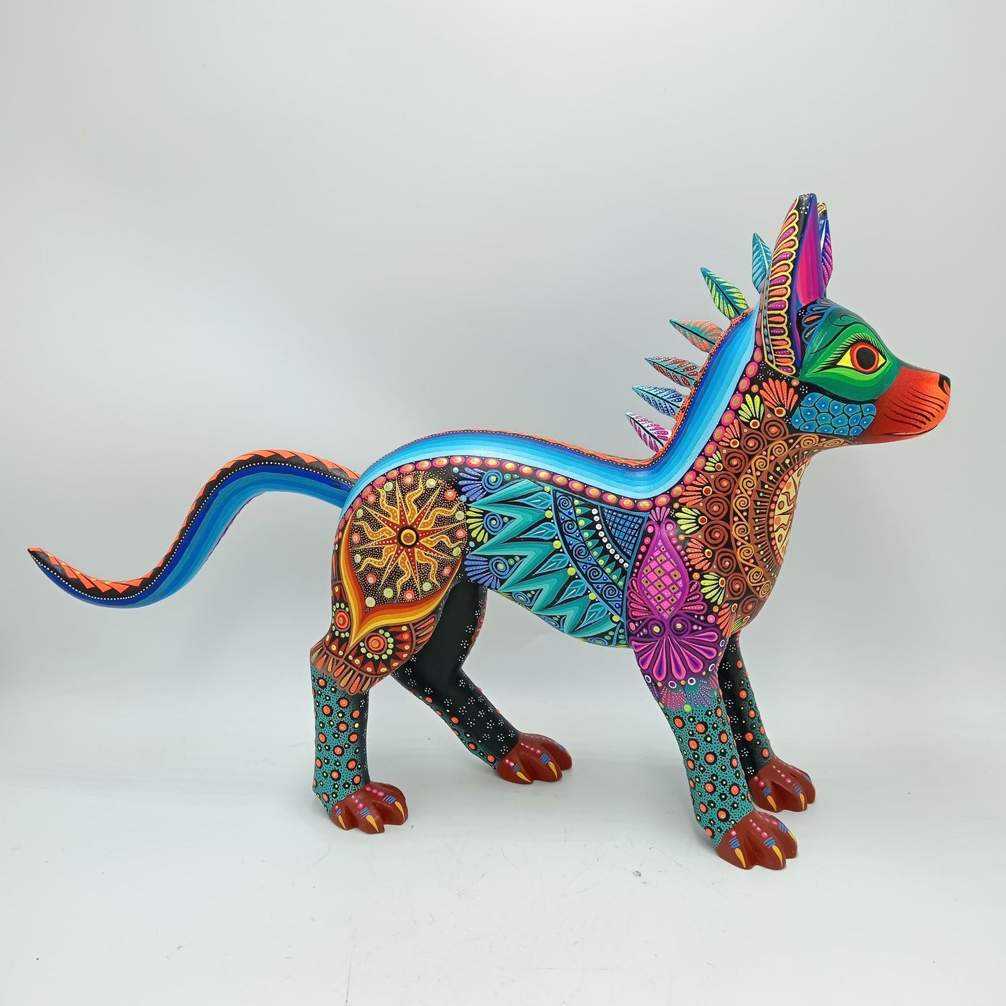 Mexican Folk Art Oaxacan Wood Carving Alebrije Hand Made, Xoloitzcuintle By Luis Sosa PP8503