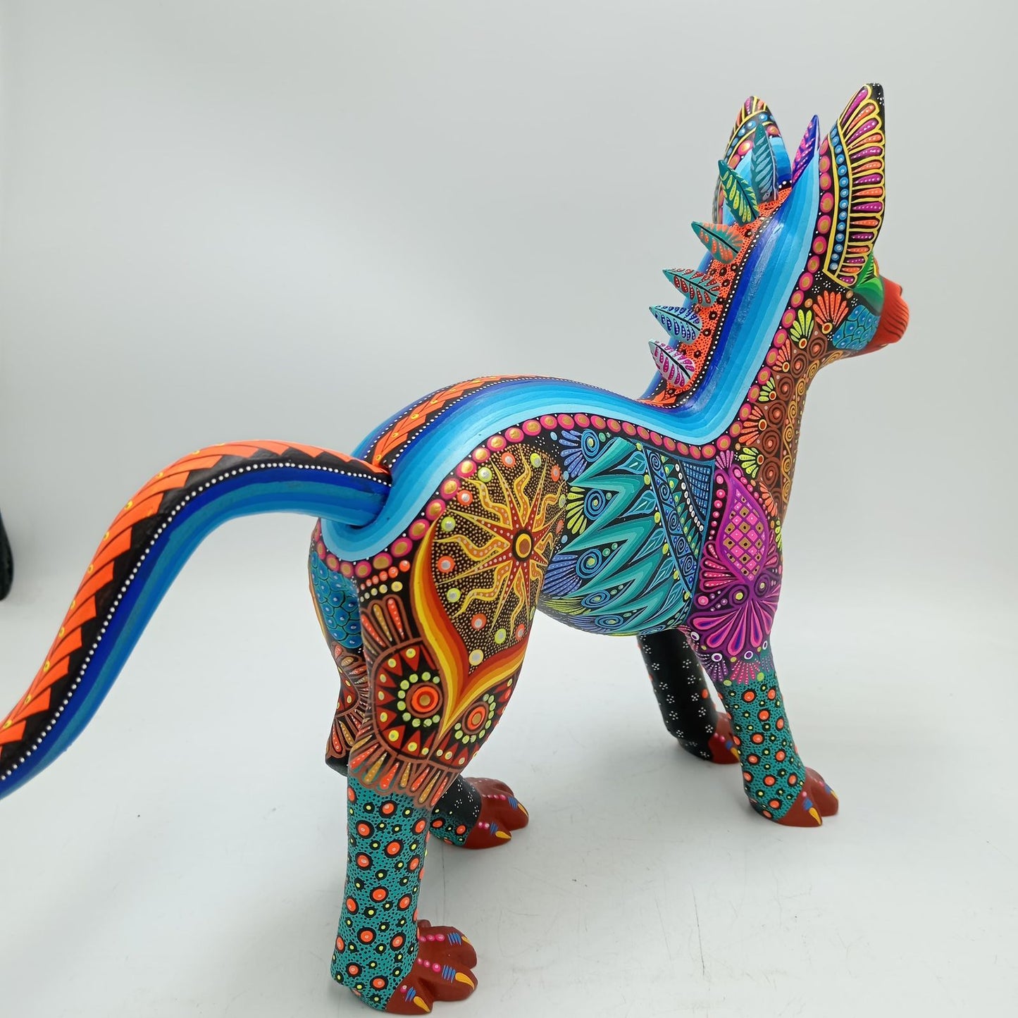 Mexican Folk Art Oaxacan Wood Carving Alebrije Hand Made, Xoloitzcuintle By Luis Sosa PP8503