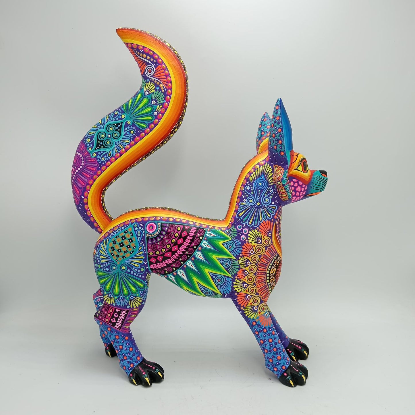 Mexican Folk Art Oaxacan Wood Carving Alebrije Hand Made, Fox By Luis Sosa PP8504