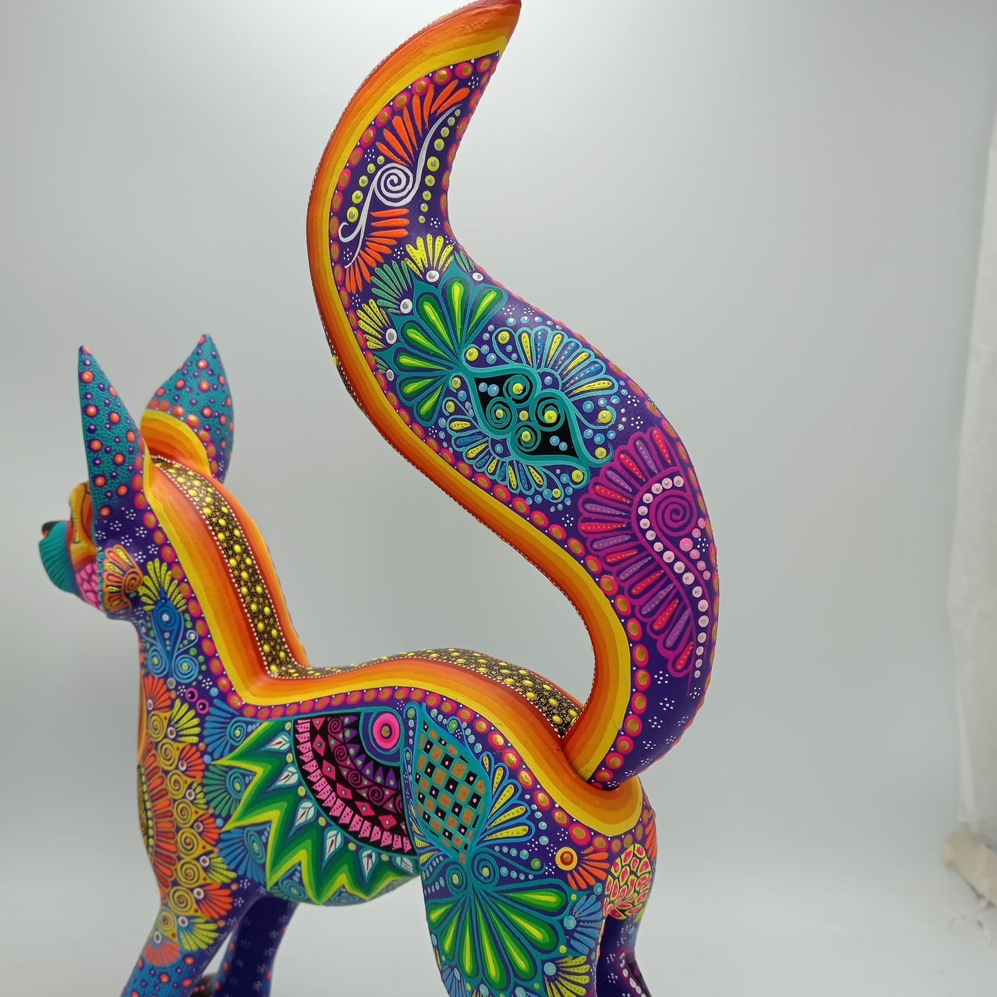 Mexican Folk Art Oaxacan Wood Carving Alebrije Hand Made, Fox By Luis Sosa PP8504