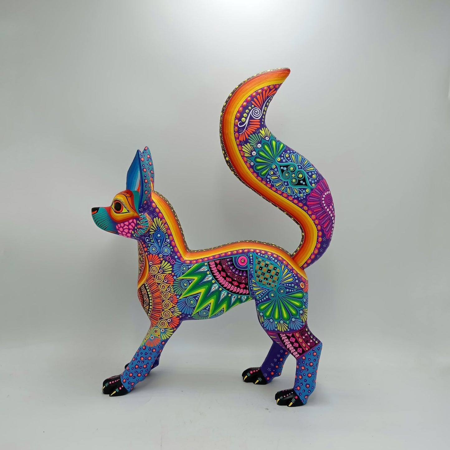 Mexican Folk Art Oaxacan Wood Carving Alebrije Hand Made, Fox By Luis Sosa PP8504