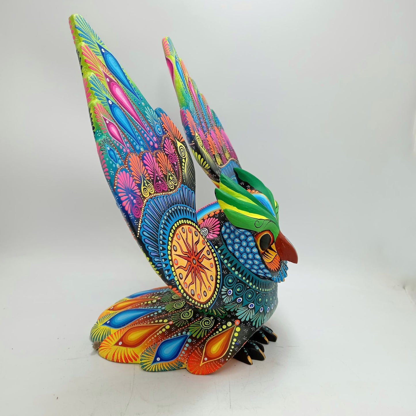 Mexican Folk Art Oaxacan Wood Carving Alebrije Hand Made, Owl By Luis Sosa PP8506