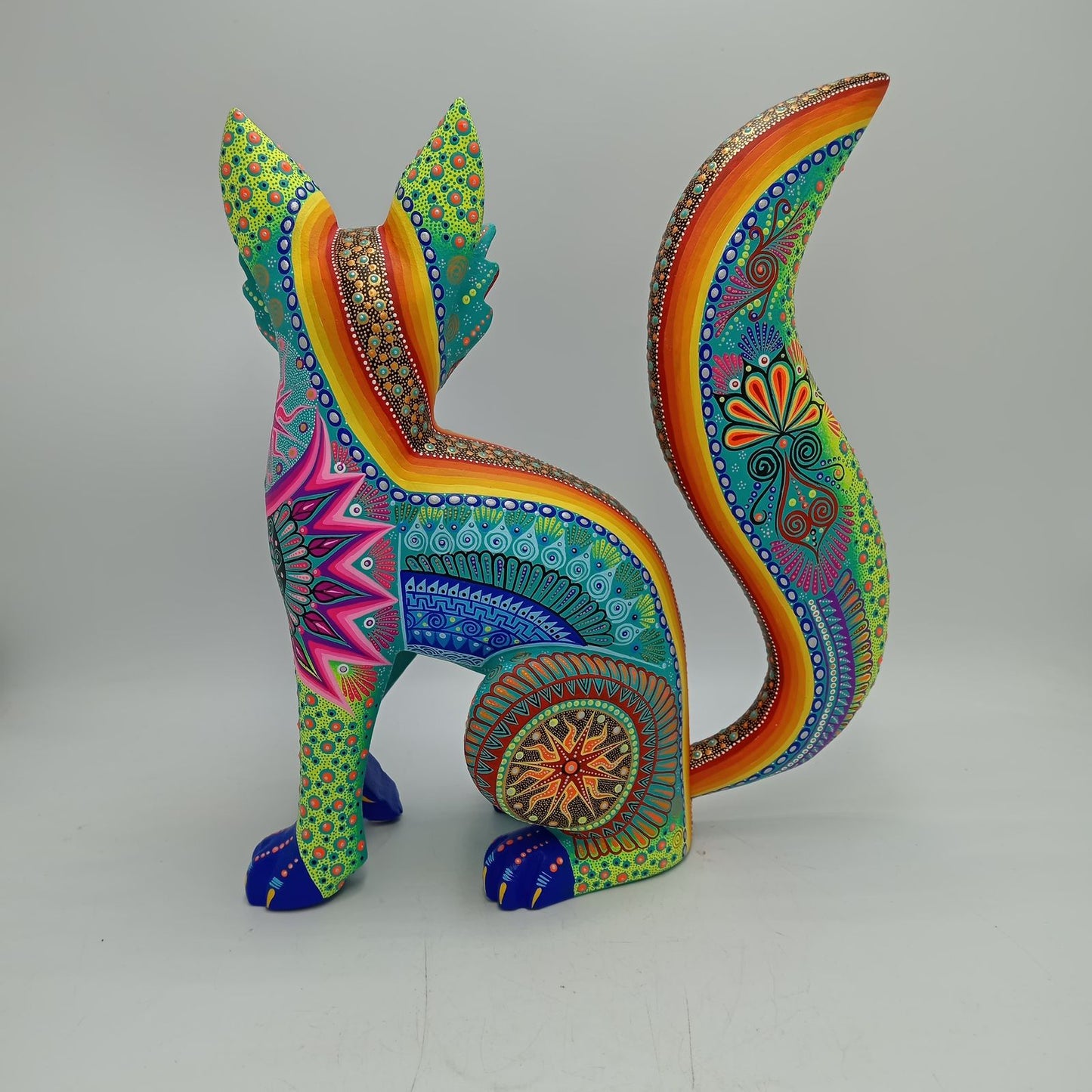 Mexican Folk Art Oaxacan Wood Carving Alebrije Hand Made, Fox By Luis Sosa PP8509