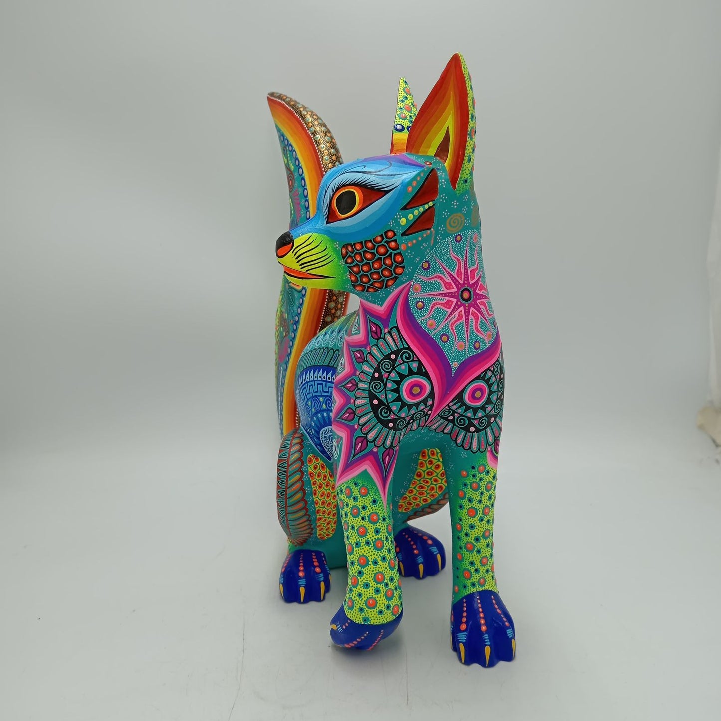 Mexican Folk Art Oaxacan Wood Carving Alebrije Hand Made, Fox By Luis Sosa PP8509