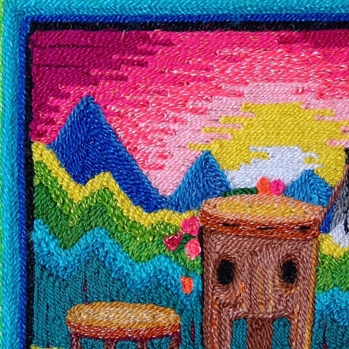 Huichol Mexican Folk Art Yarn Painting by Neikame PP8516