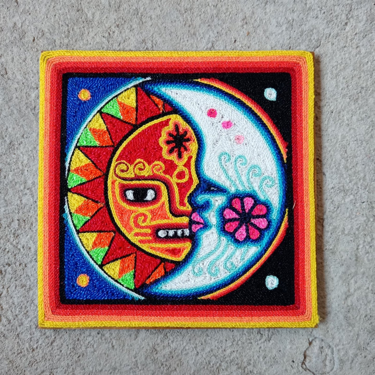 Huichol Mexican Folk Art Yarn Painting by Neikame PP8518