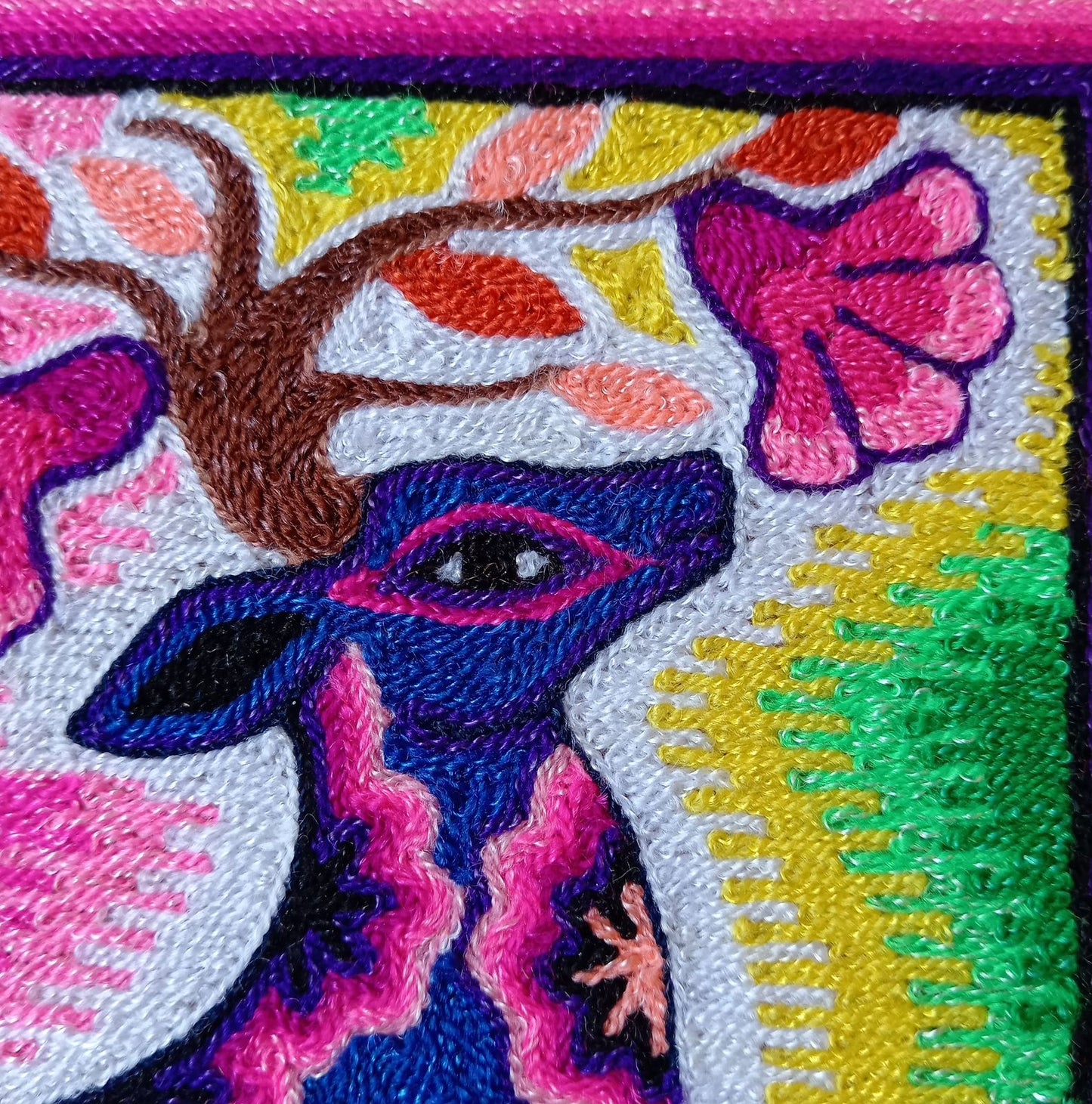 Huichol Mexican Folk Art Yarn Painting by Neikame PP8520