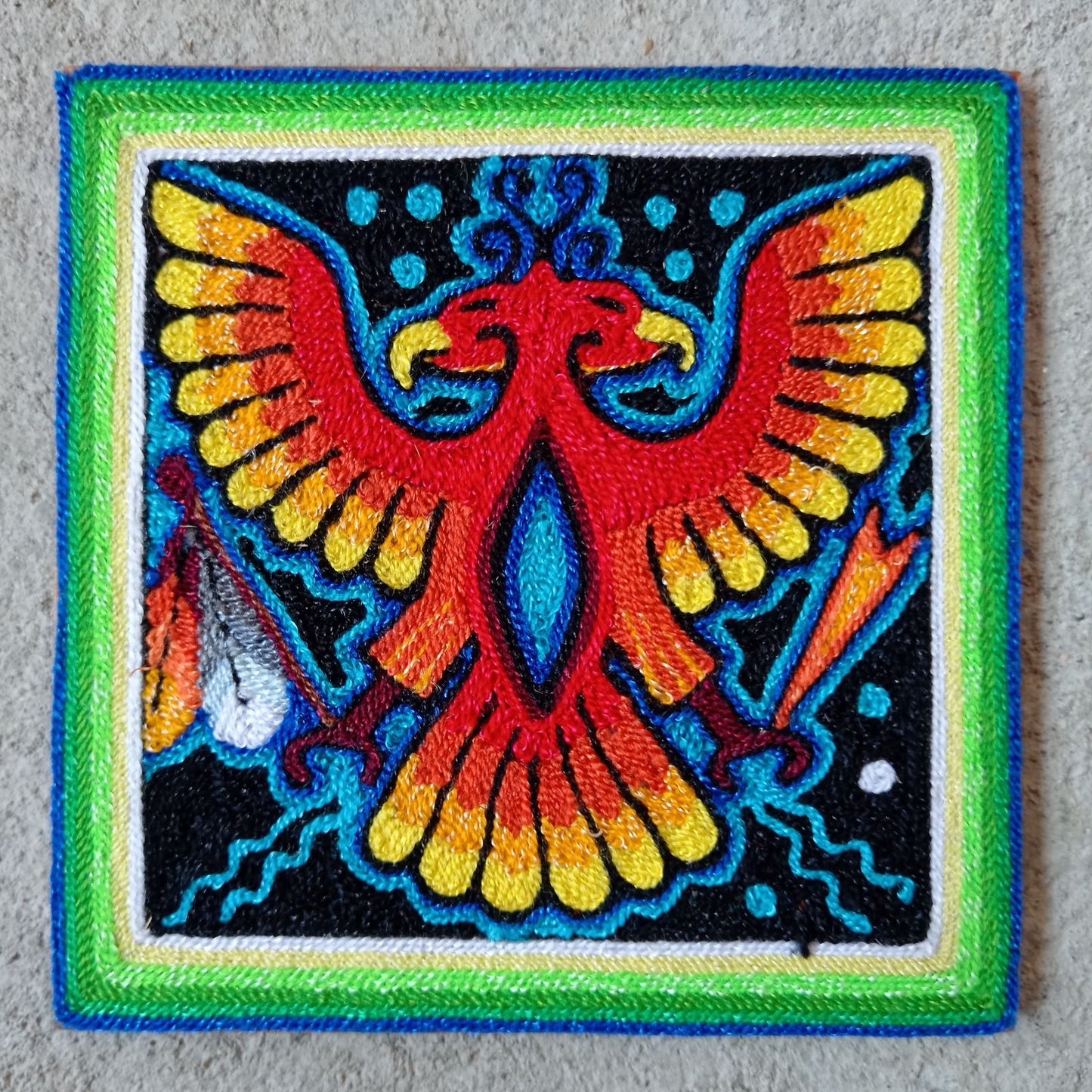 Huichol Mexican Folk Art Yarn Painting by Neikame PP8521